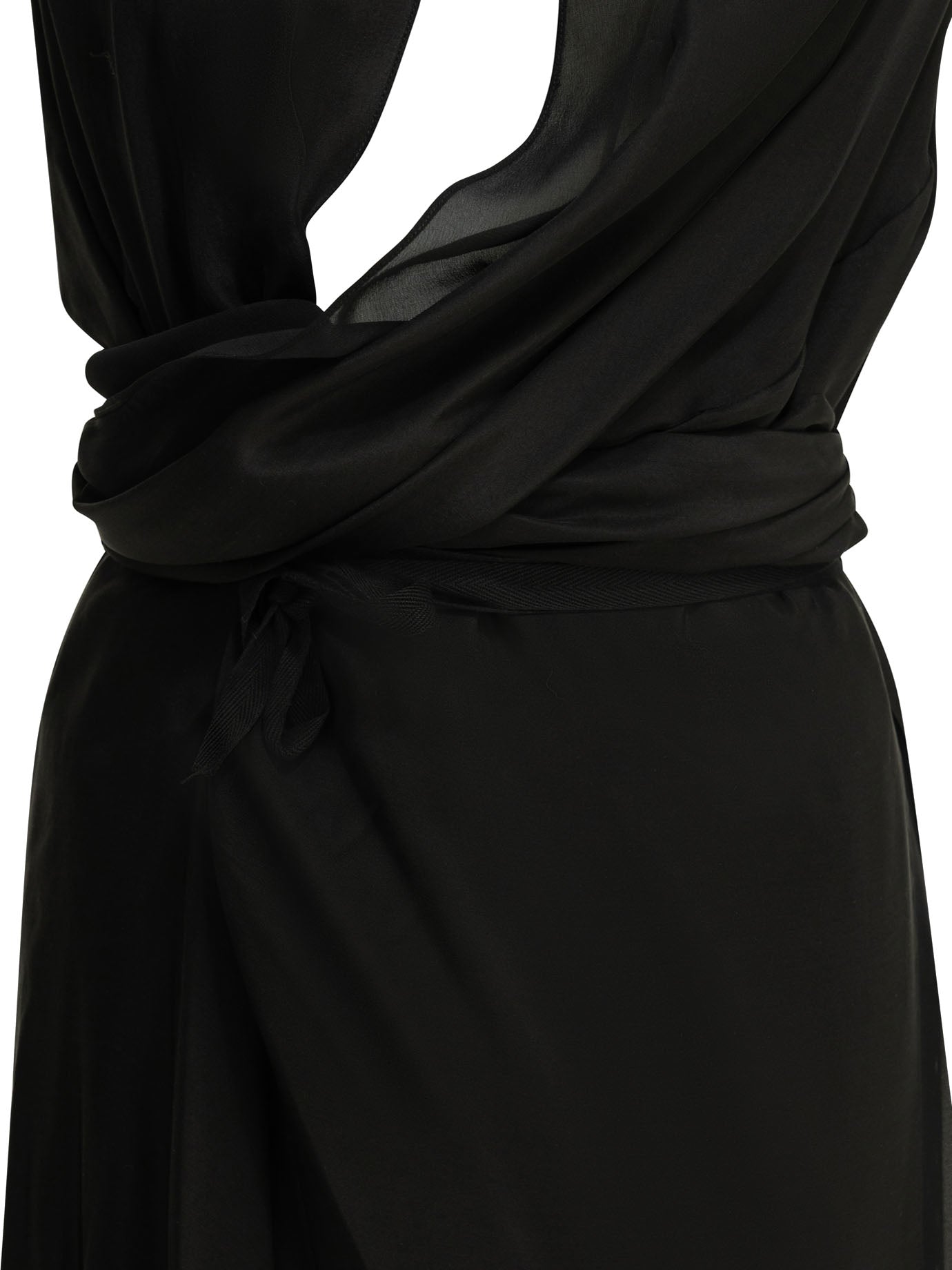 Maison Margiela Draped Silk Midi Dress