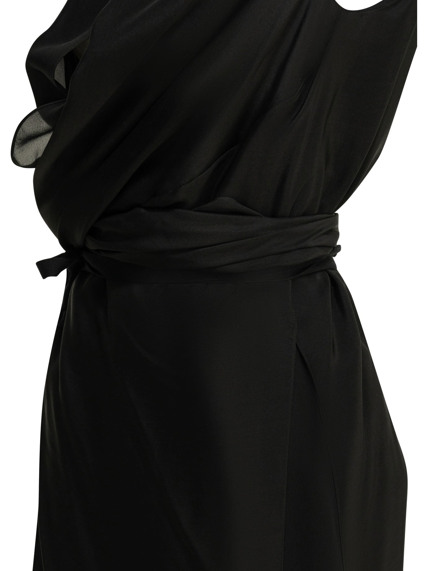 Maison Margiela Draped Silk Midi Dress