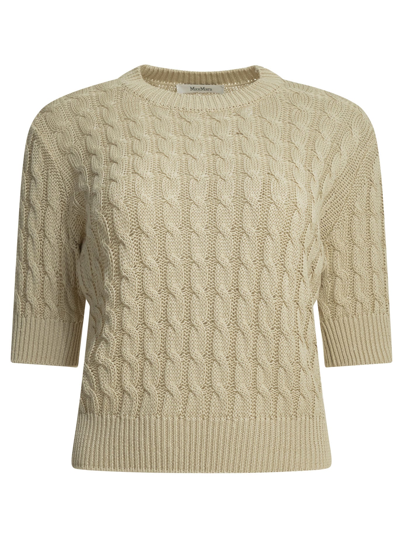 Max Mara Linen Cable-Knit Sweater