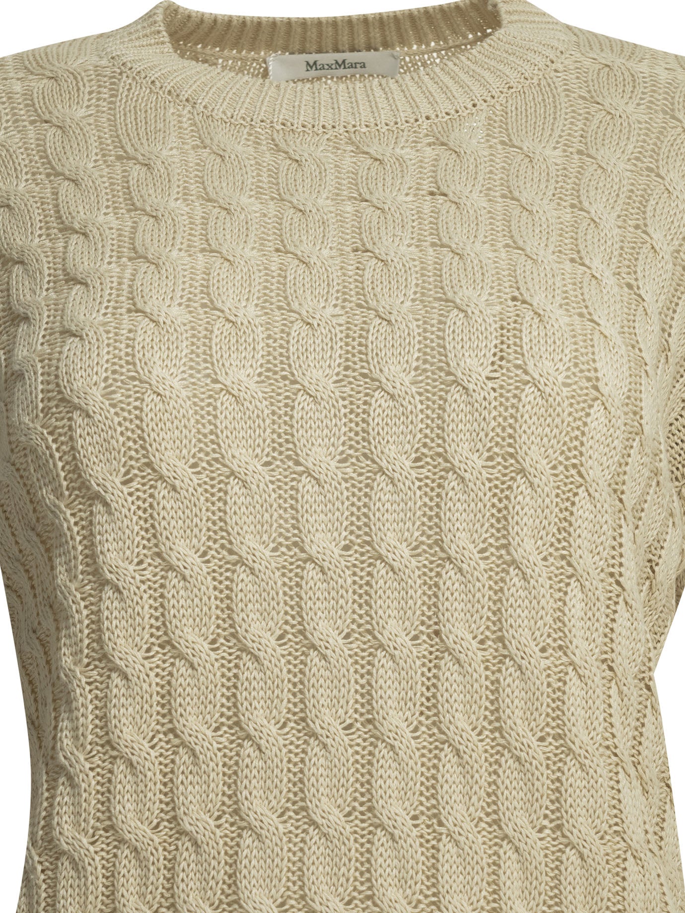 Max Mara Linen Cable-Knit Sweater