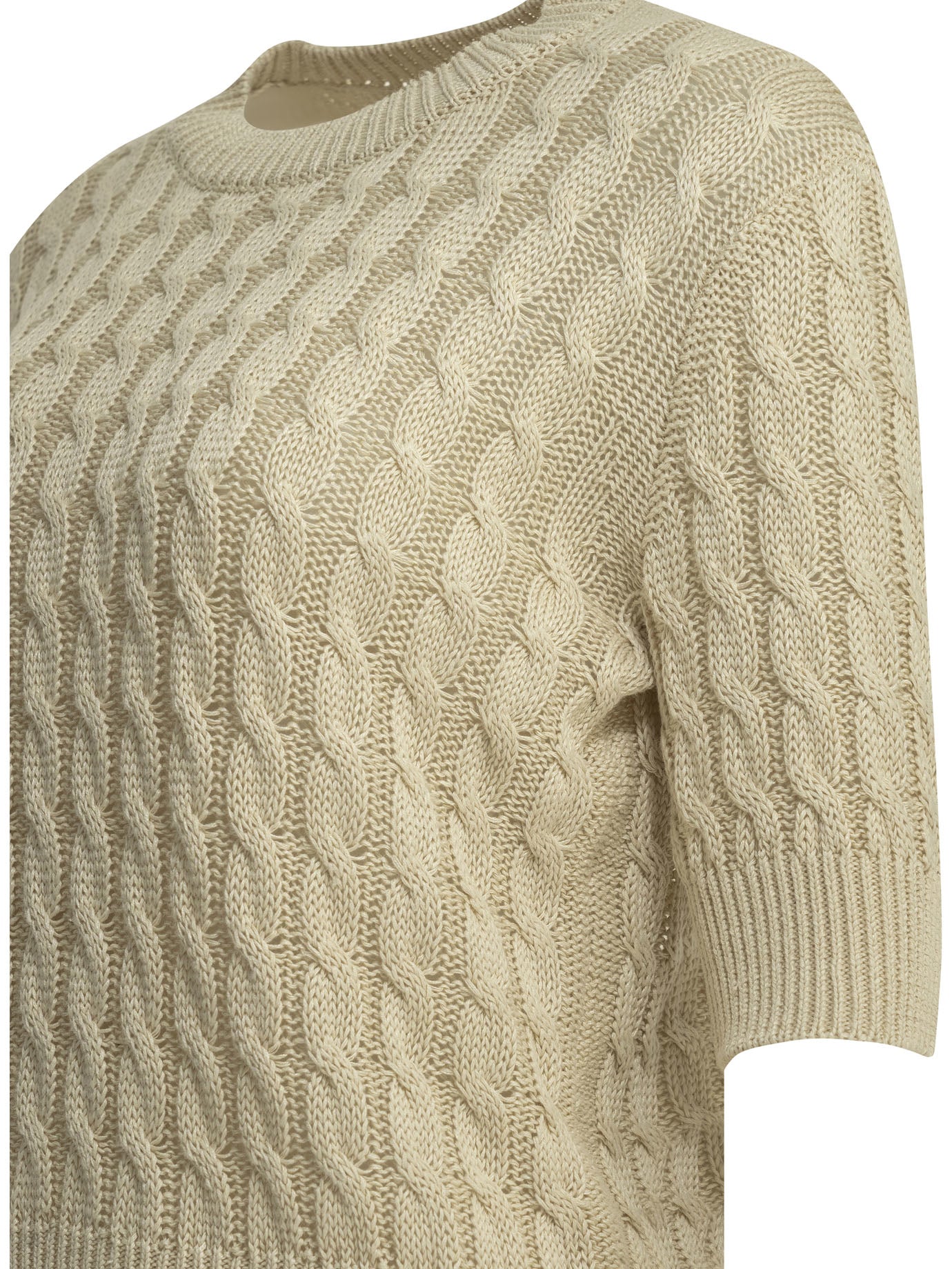 Max Mara Linen Cable-Knit Sweater