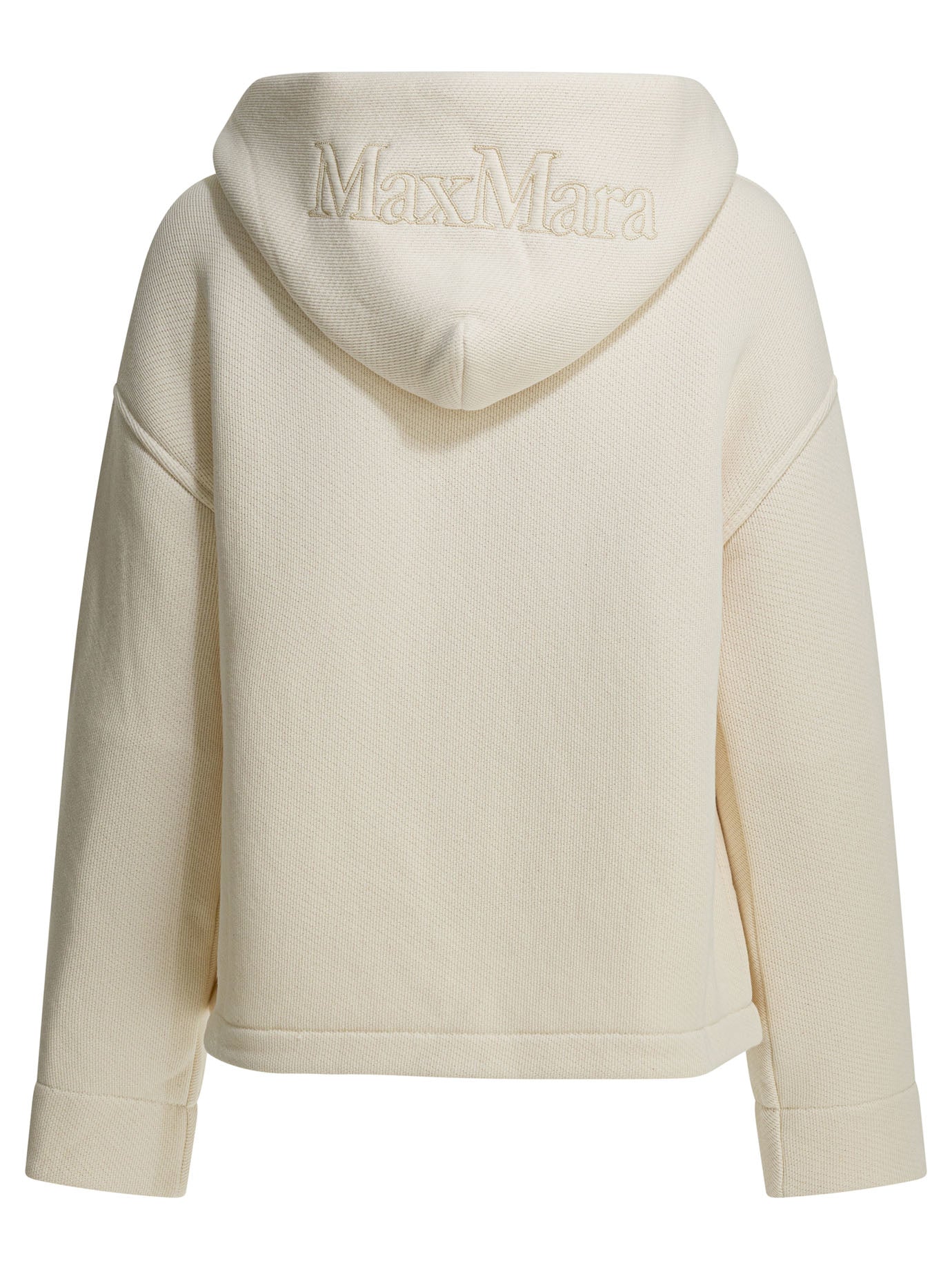 Max Mara Pure Hooded Sweatshirt With Tone-On-Tone Logo