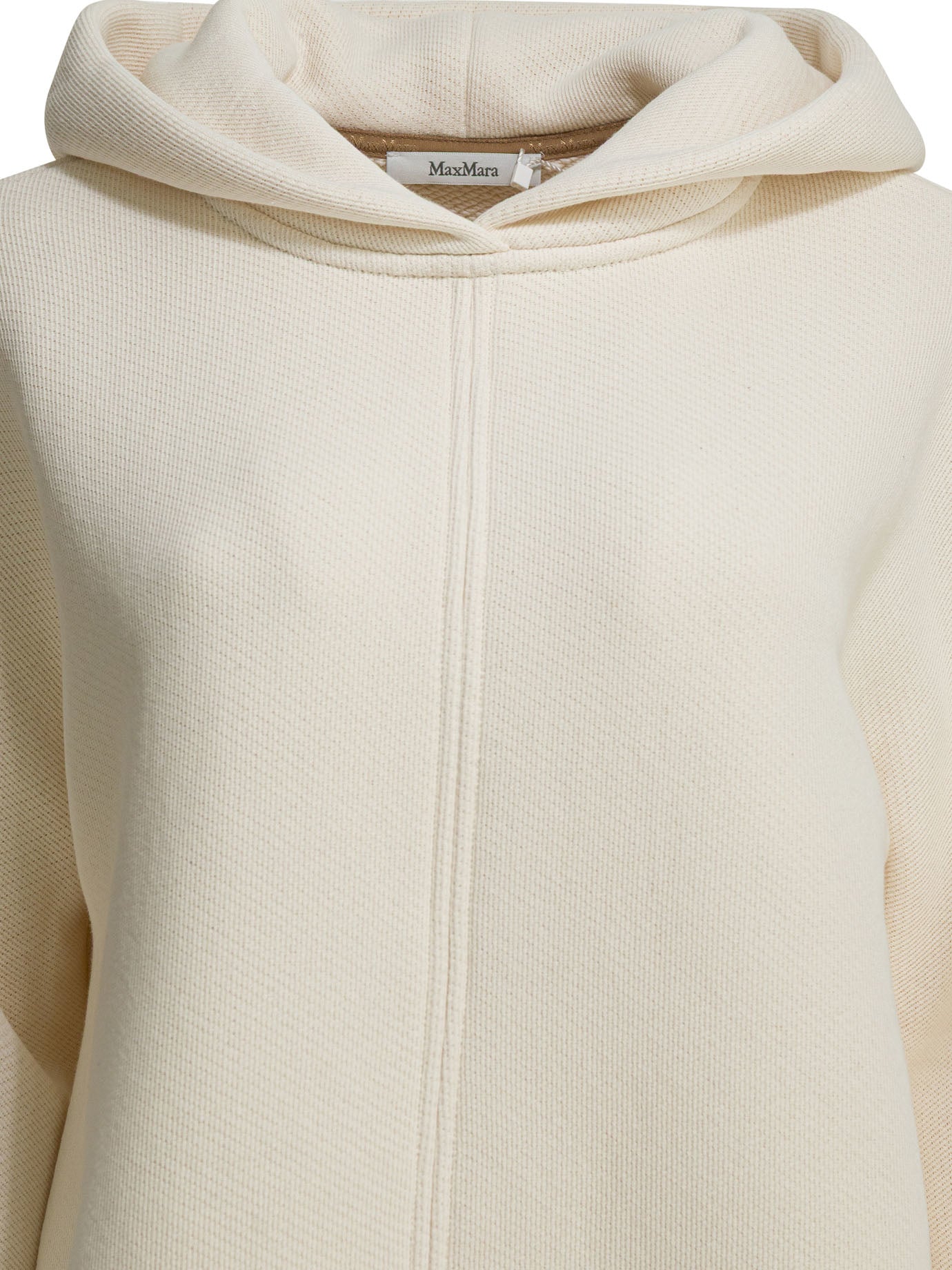 Max Mara Pure Hooded Sweatshirt With Tone-On-Tone Logo