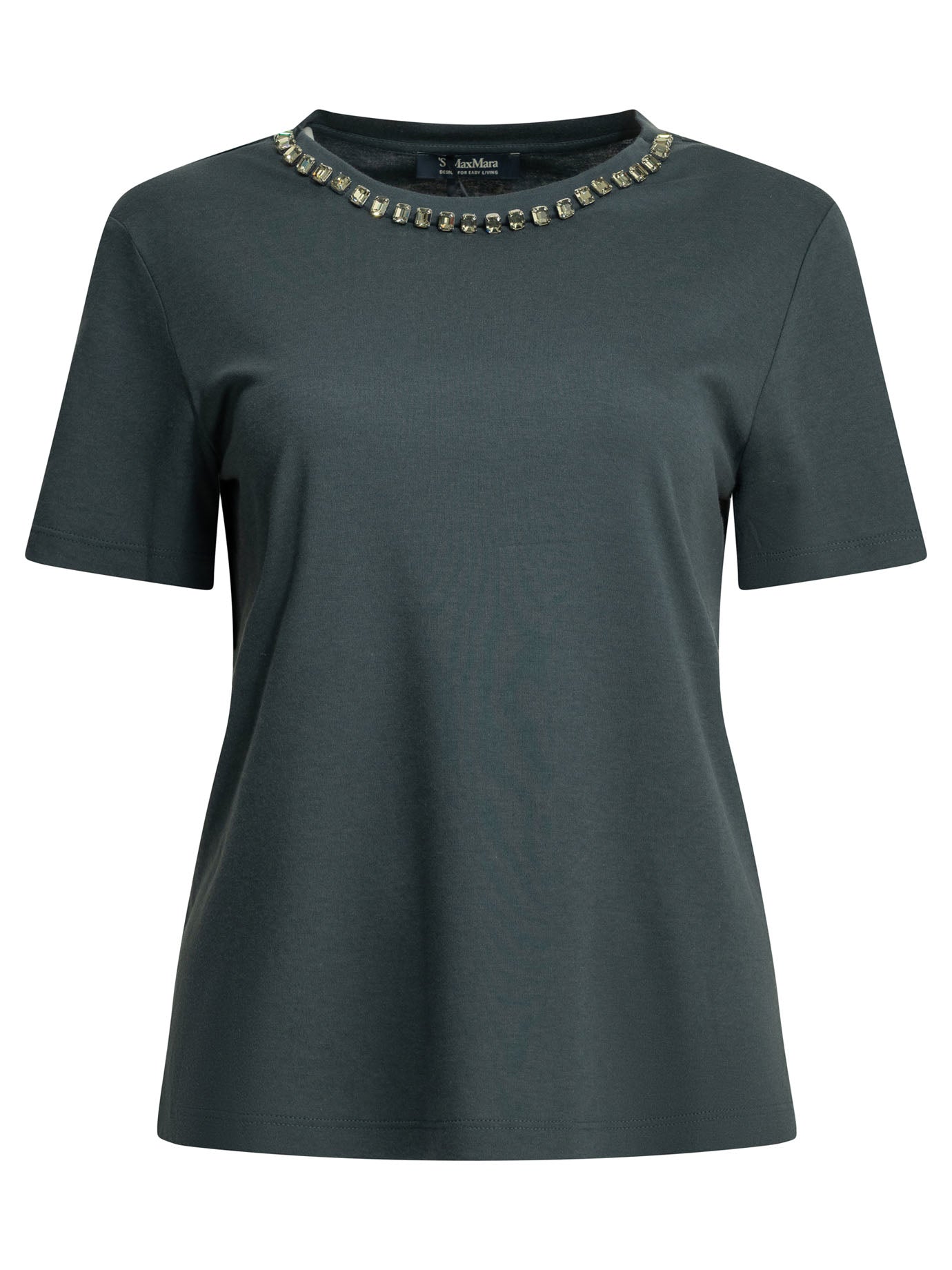 Max Mara S Crew-Neck T-Shirt With Jewel Embroidery