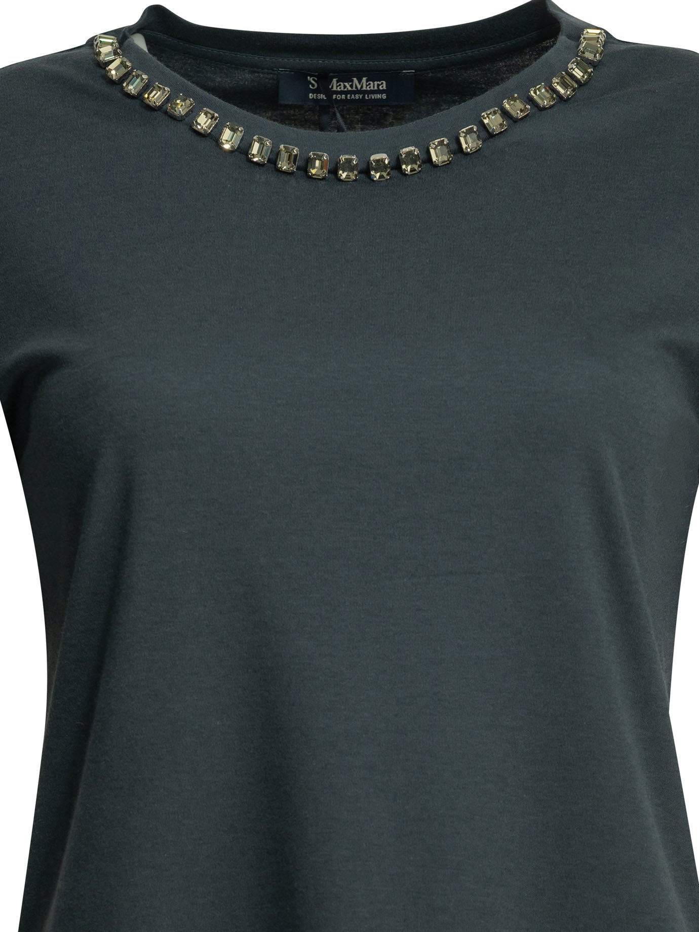 Max Mara S Crew-Neck T-Shirt With Jewel Embroidery