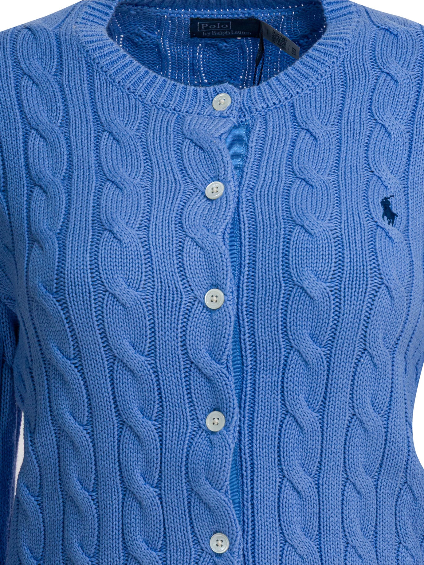 Polo Ralph Lauren Braided Crewneck Cardigan With Logo