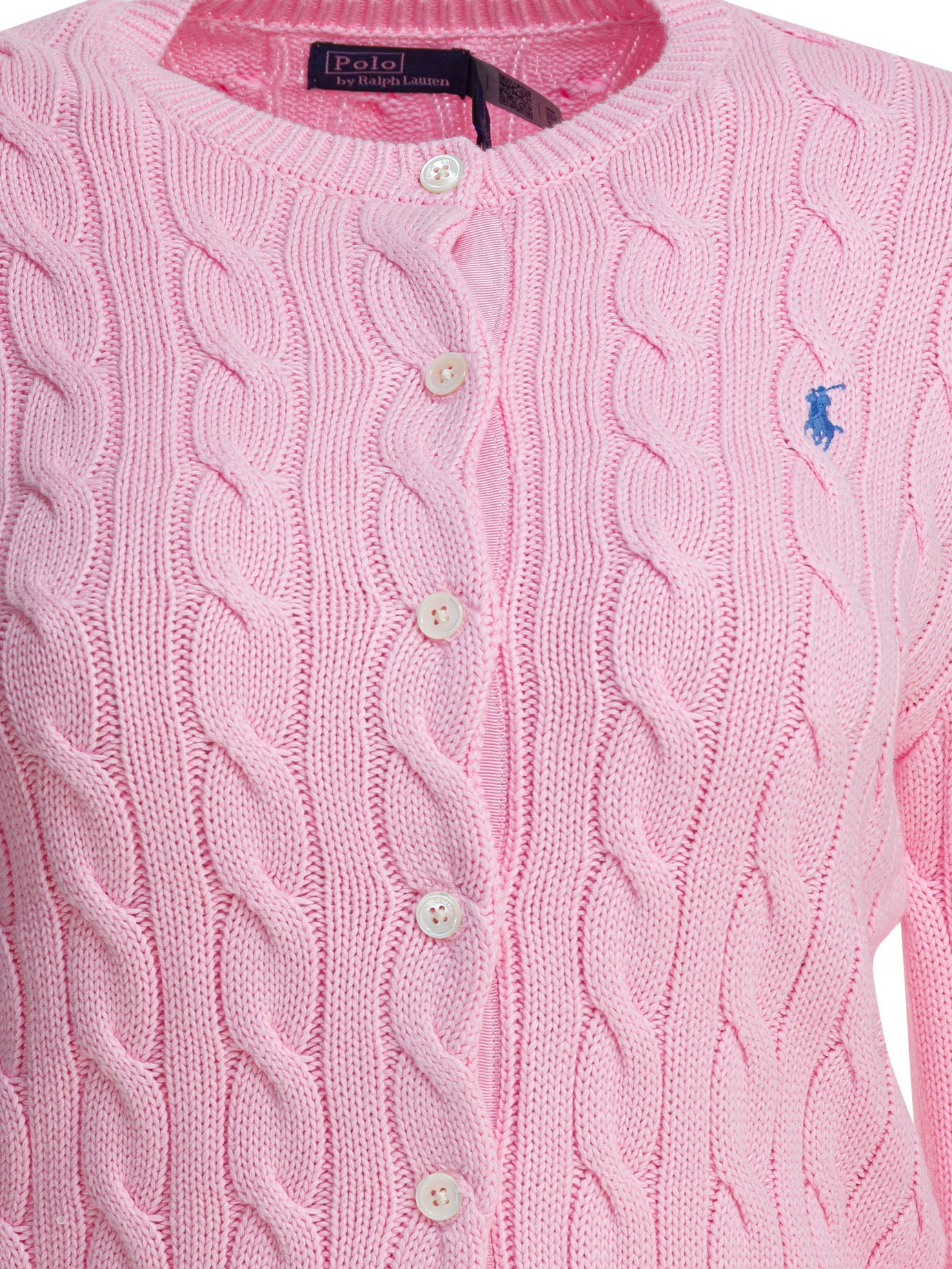 Polo Ralph Lauren Braided Crewneck Cardigan With Logo