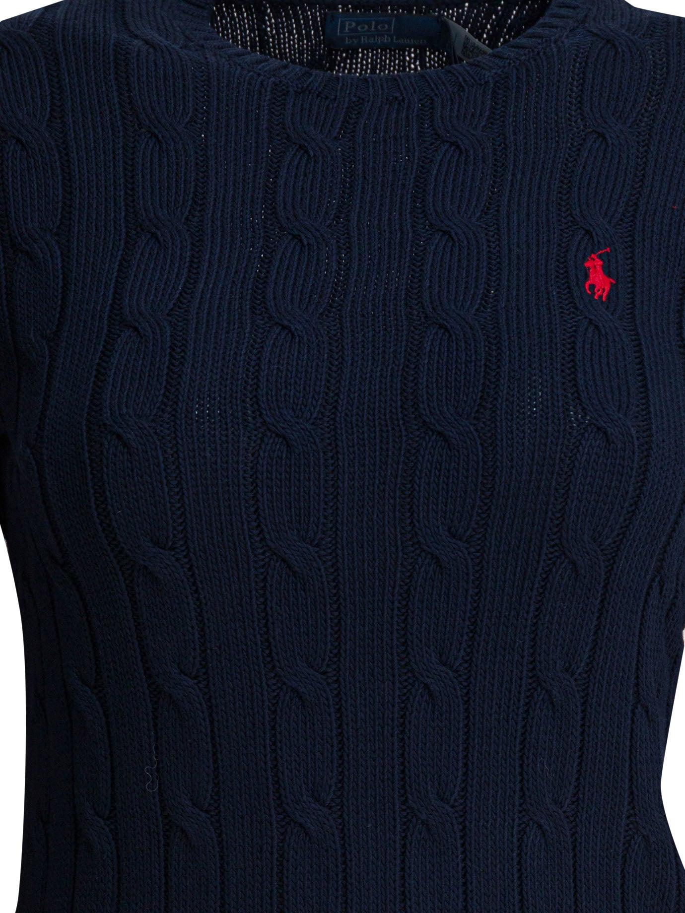 Polo Ralph Lauren Crew-Neck Cable-Knit Sweater With Logo