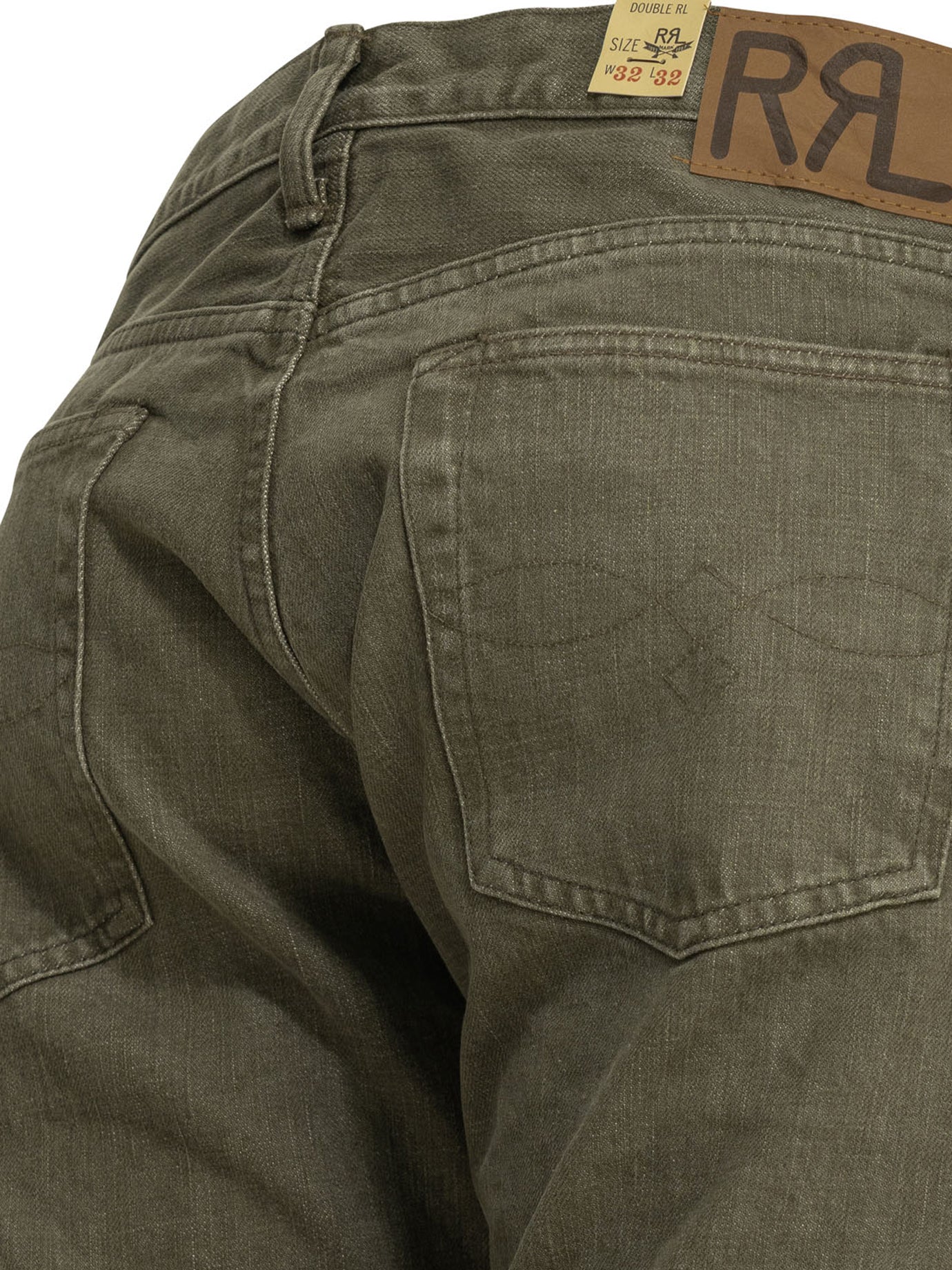 RRL by Ralph Lauren Olive Straight-Leg Jeans