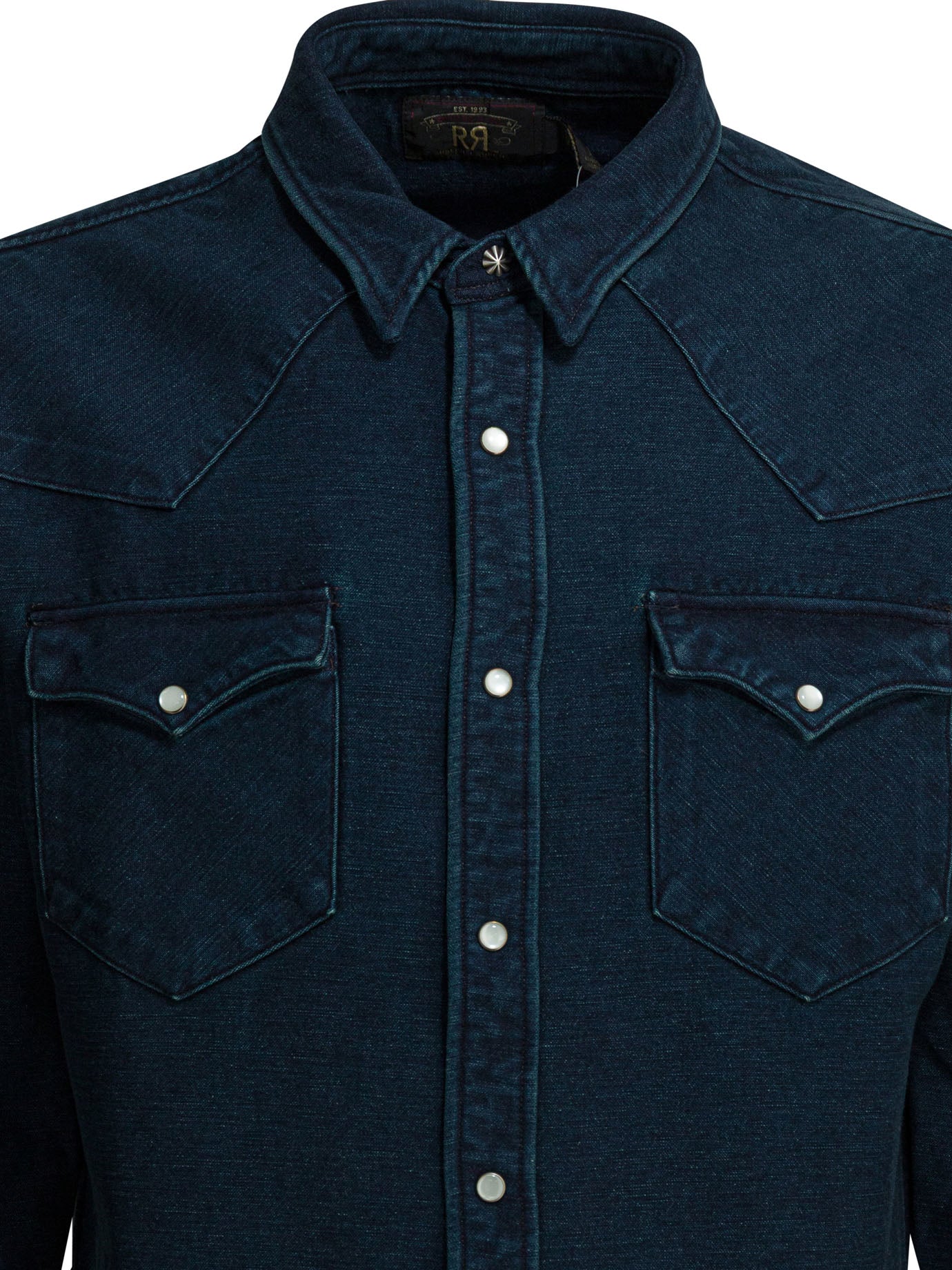 RRL by Ralph Lauren Indigo Suede Western Shirt