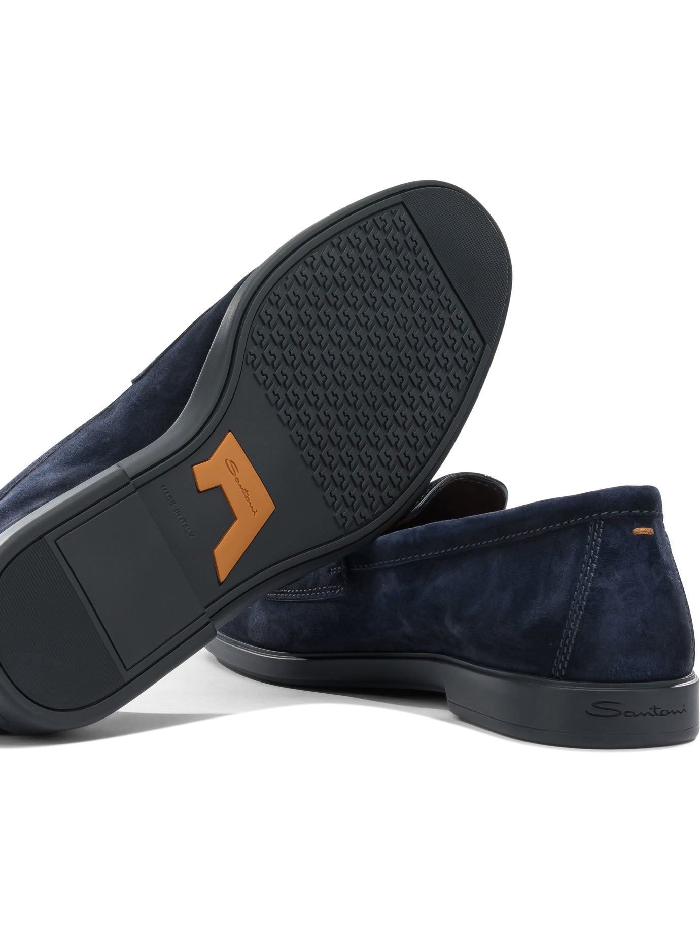 Santoni Suede Double Buckle Loafers