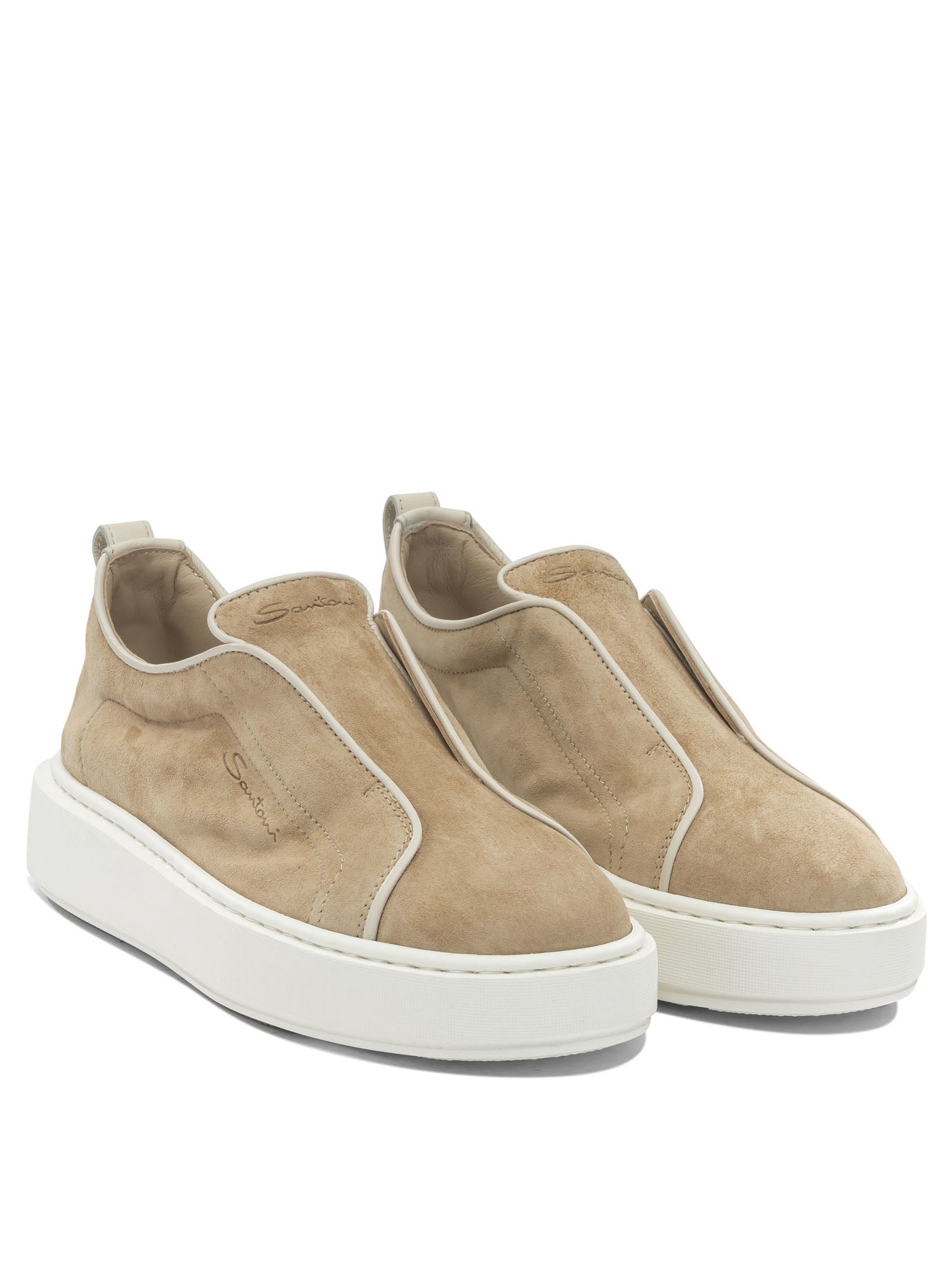 Santoni Low Suede Sneakers