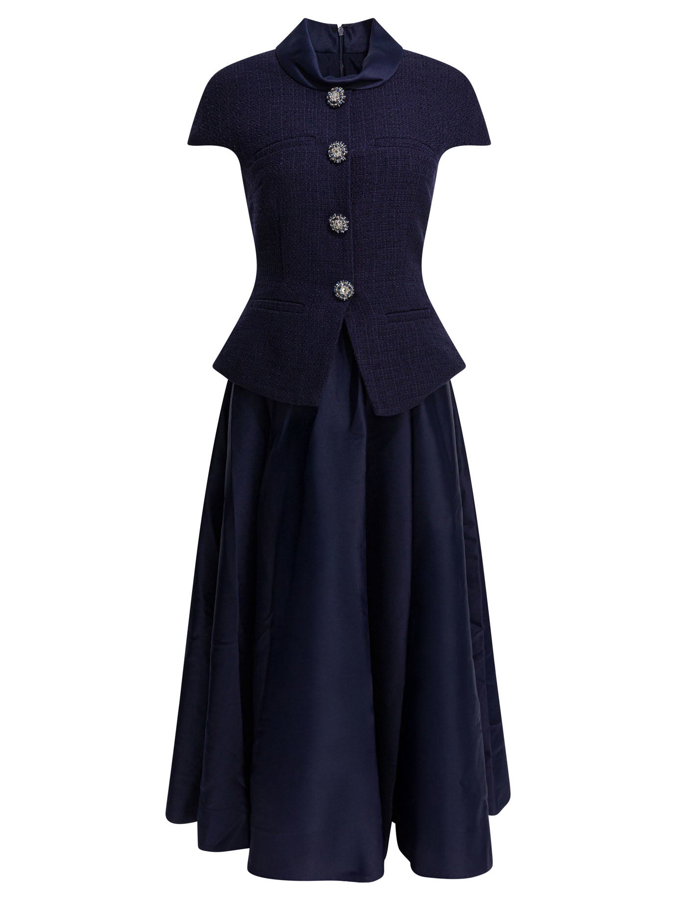 Self-portrait Taffeta Boucle Midi Dress