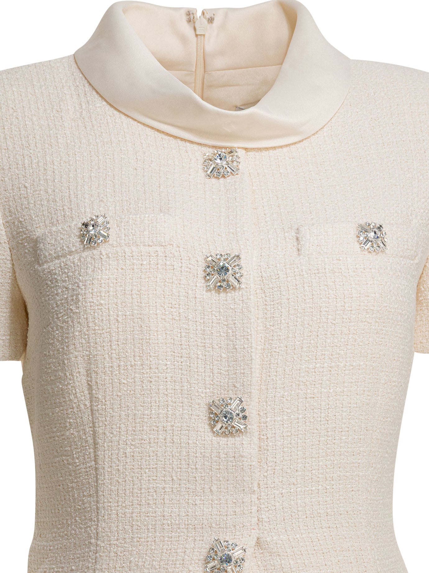 Self-portrait Boucle Midi Dress With Pleated Skirt