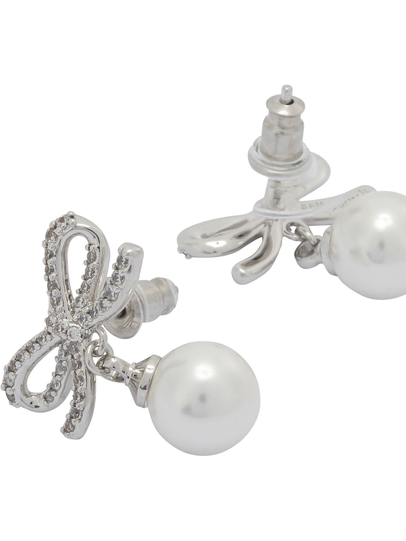Self-portrait Earrings With Bow And Pearls