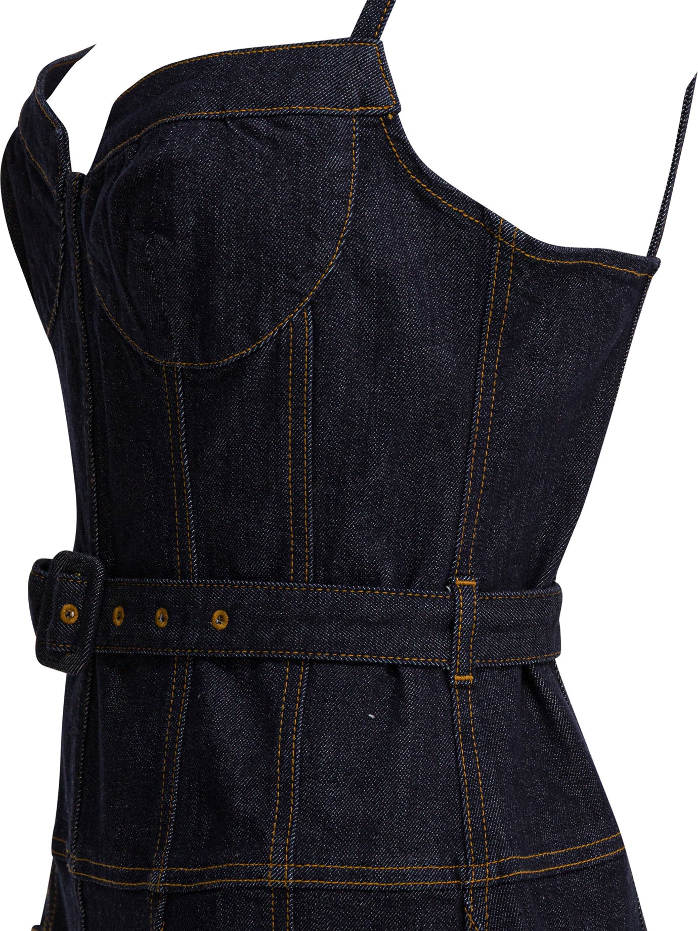 Self-portrait Denim Flared Midi Dress