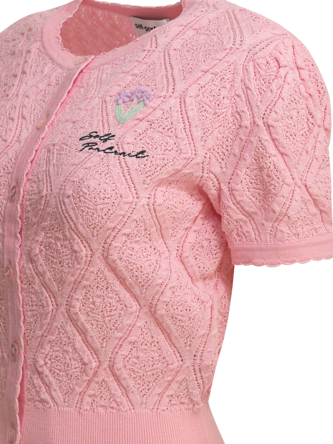 Self-portrait Woven Knit Cardigan