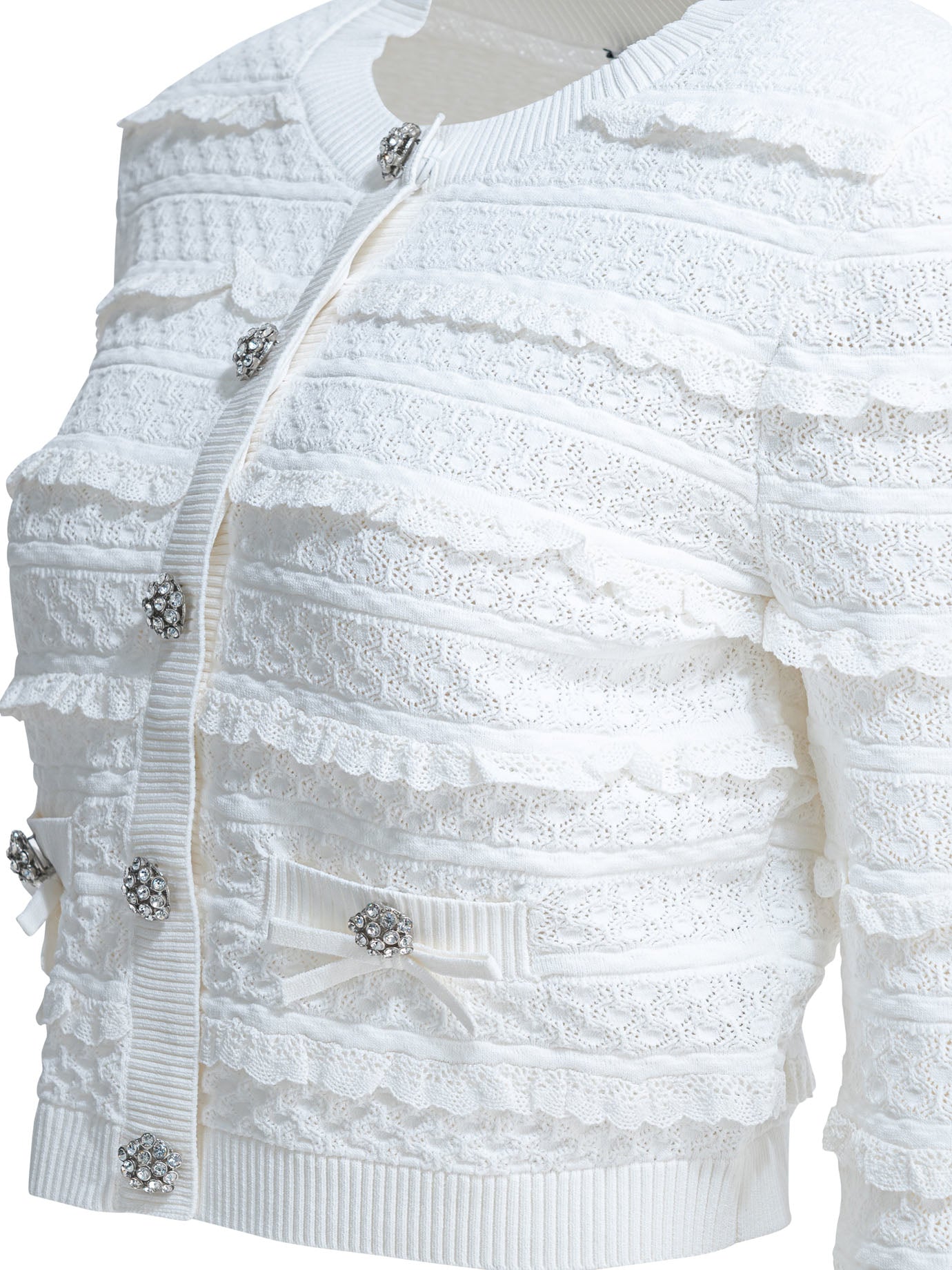 Self-portrait Woven Knit Cardigan