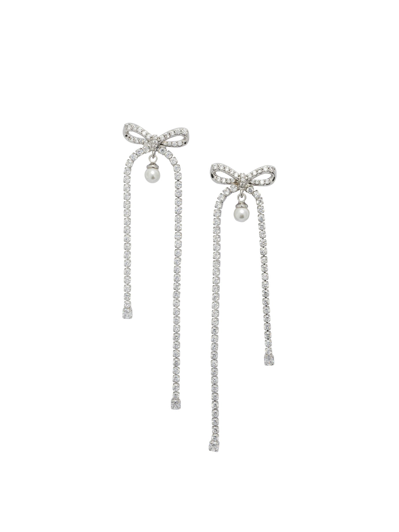 Self-portrait Dangling Earrings With Crystals And Pearls