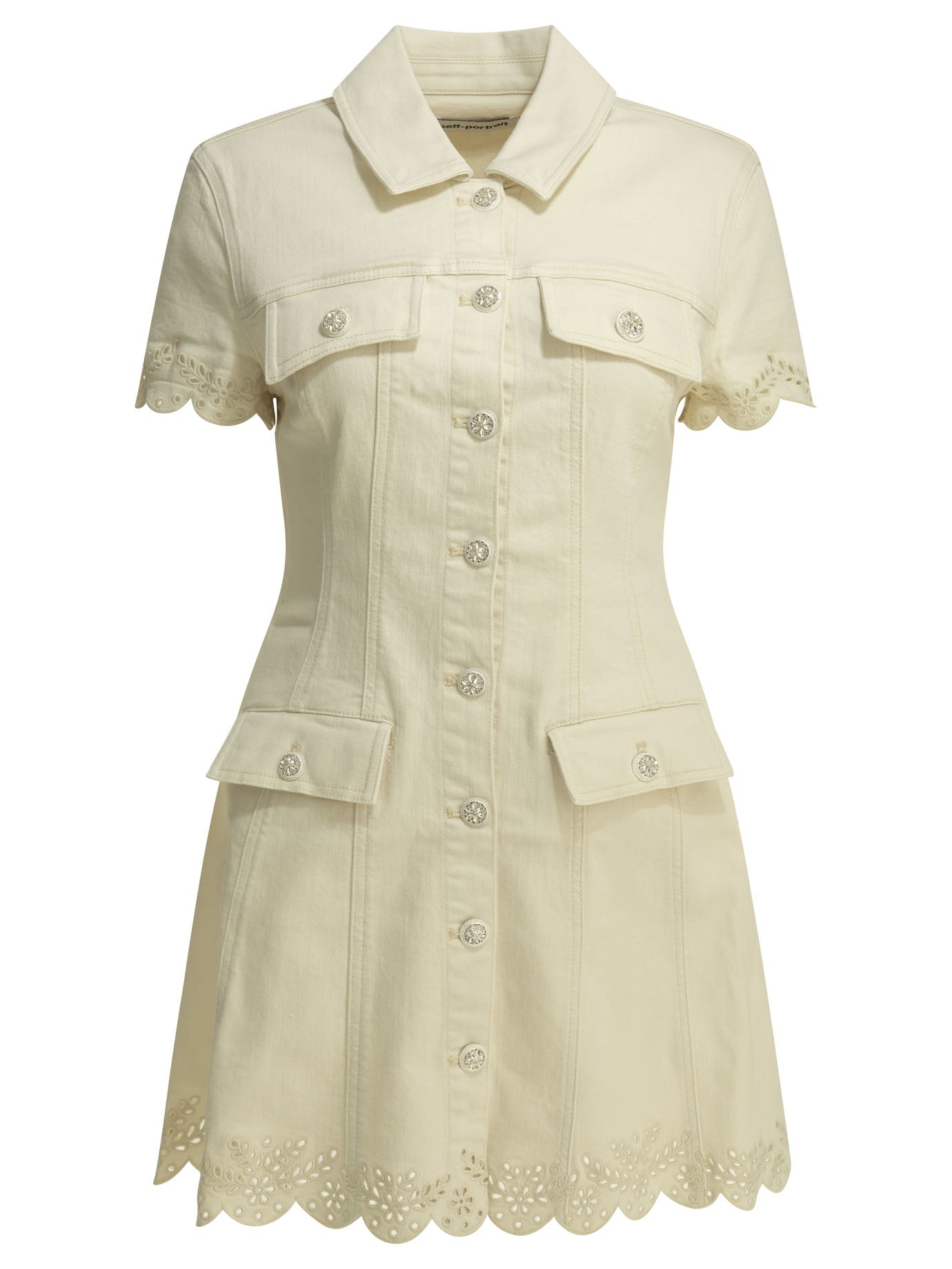 Self-portrait Embroidered Short Dress