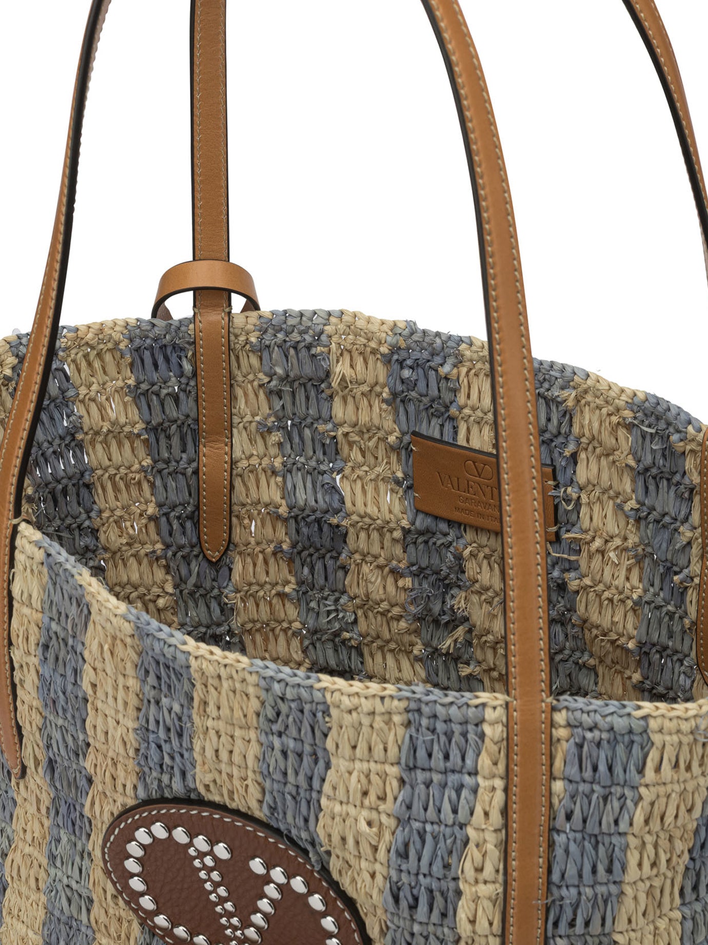 Valentino Garavani Vlogo Raffia Medium Shoulder Bag