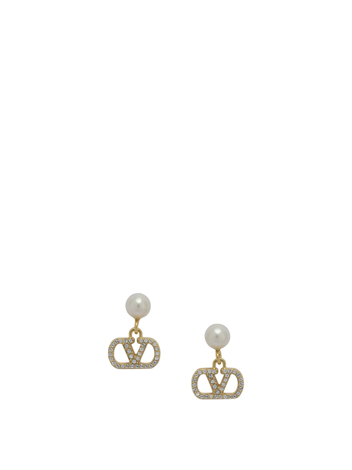 Valentino Garavani V Logo Signature Pearl Earrings