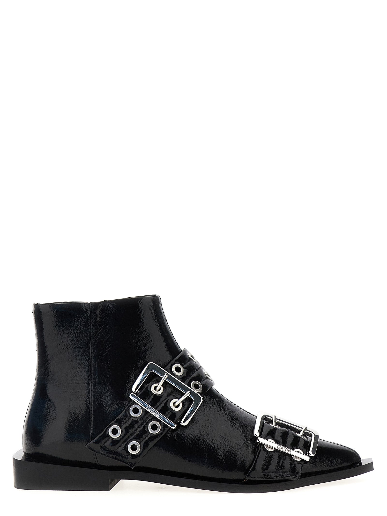 Ganni 'Wide Belt Buckle' Ankle Boots