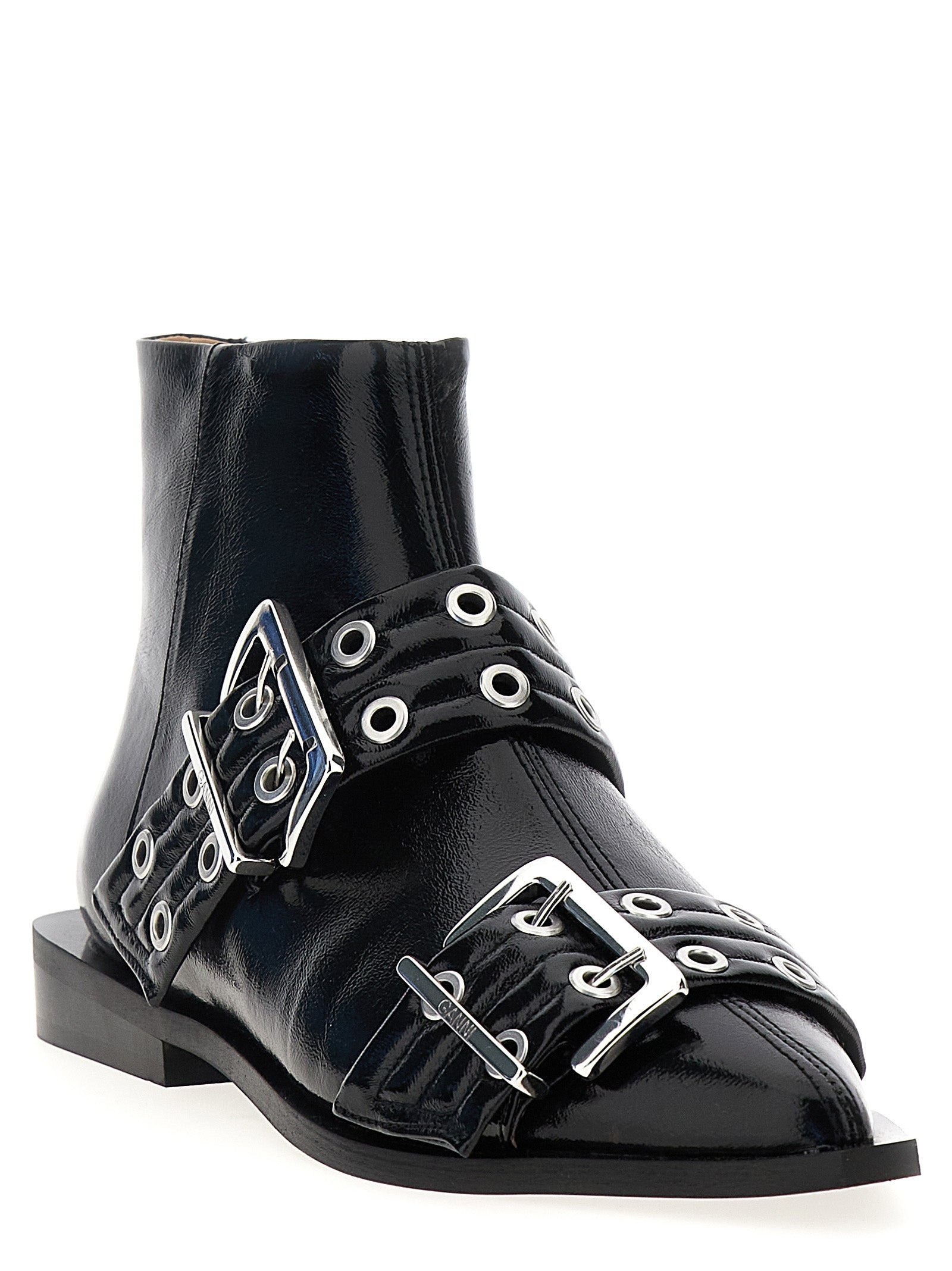 Ganni 'Wide Belt Buckle' Ankle Boots