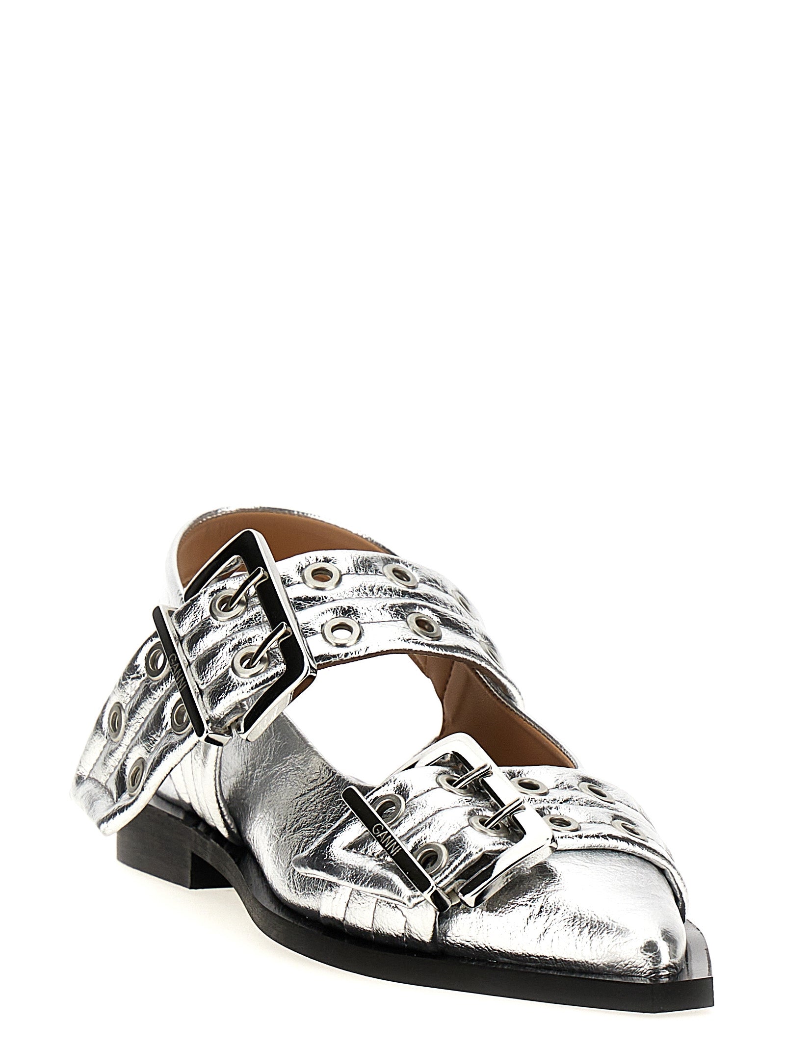 Ganni 'Wide Belt Buckle' Ballet Flats