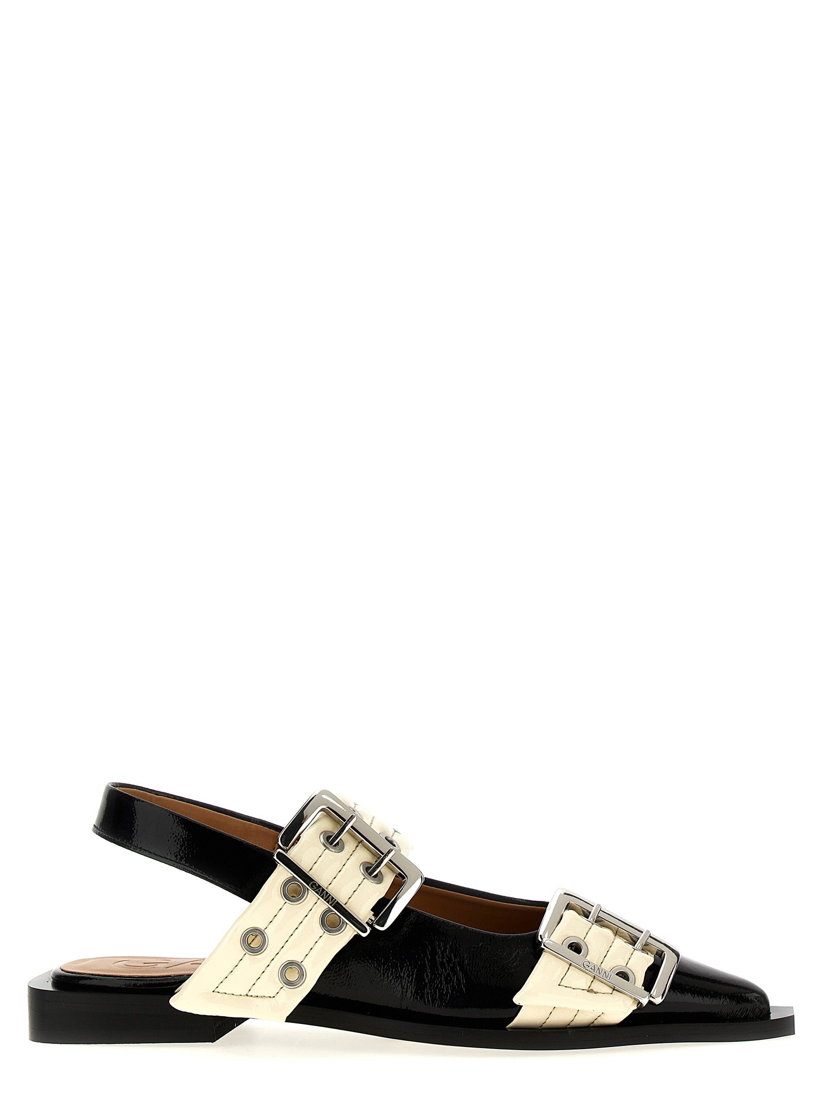 Ganni 'Wide Belt Buckle' Ballet Flats