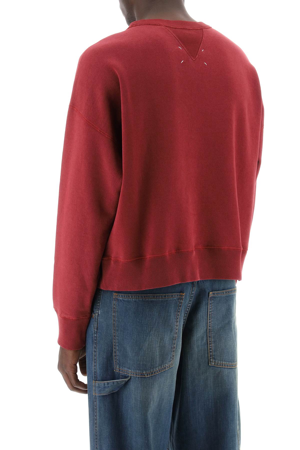 Maison Margiela Reverse Logo Sweatshirt With Hood Red