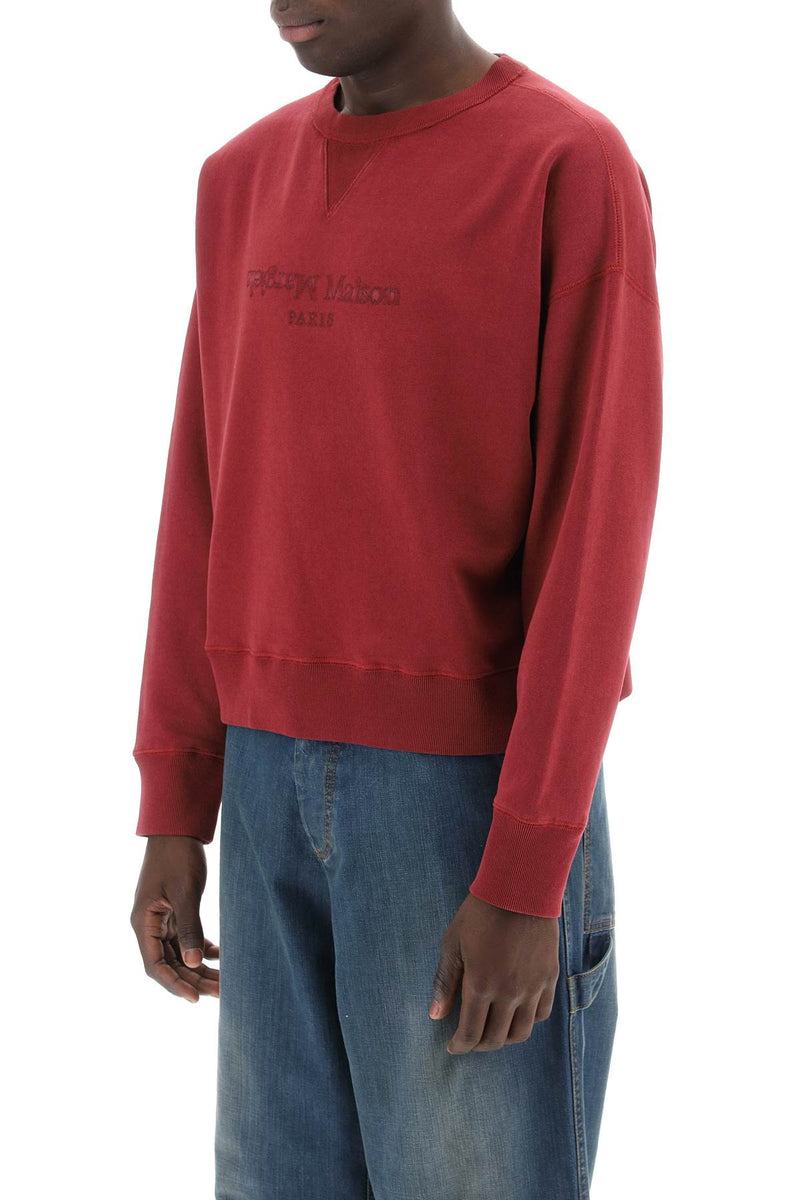 Maison Margiela Reverse Logo Sweatshirt With Hood Red