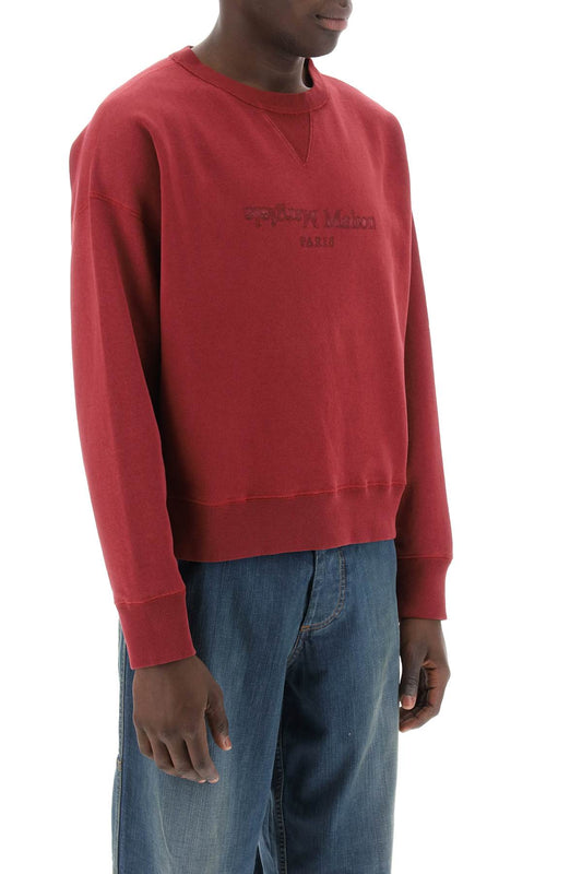 Maison Margiela Reverse Logo Sweatshirt With Hood Red