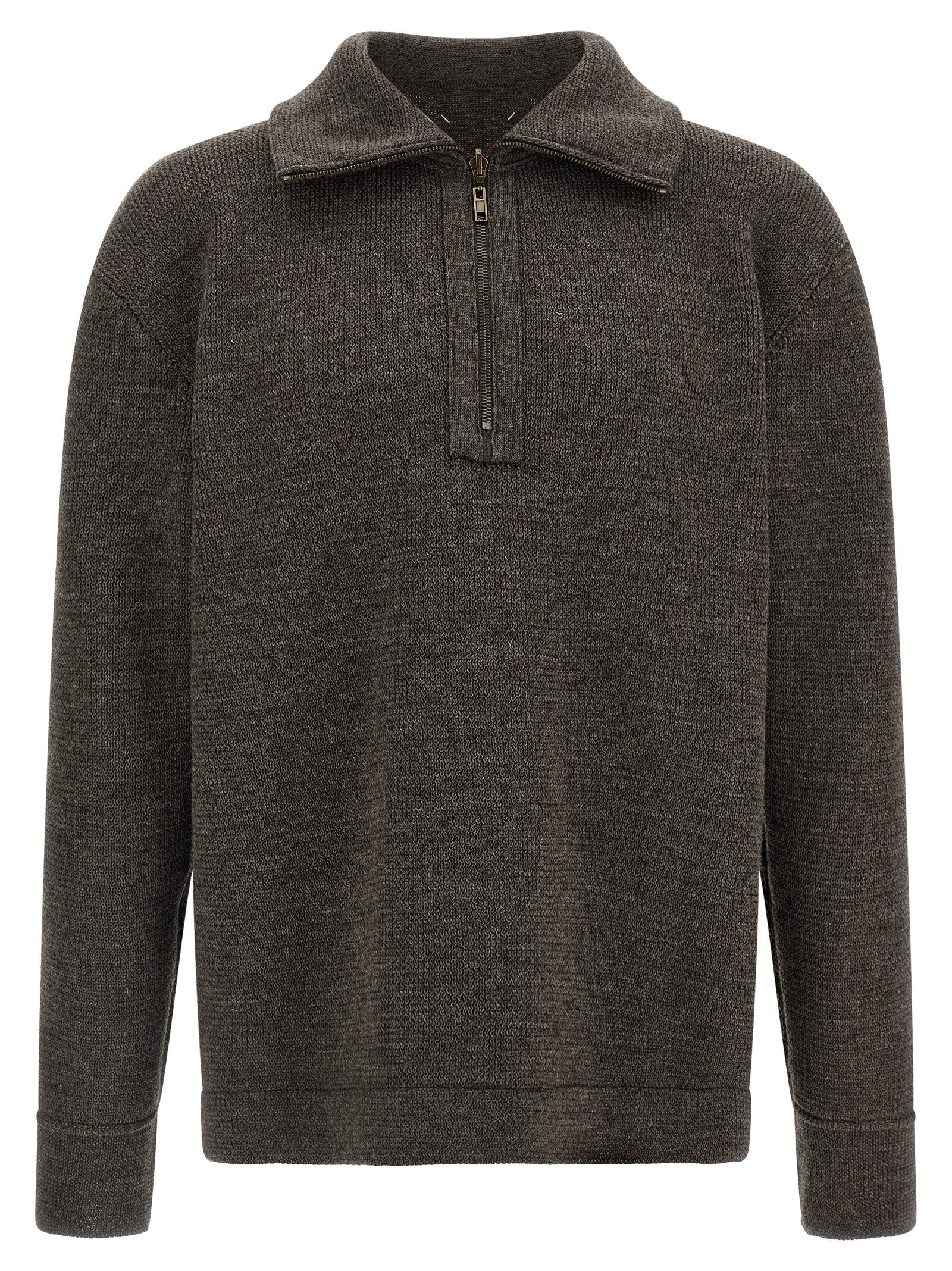 Maison Margiela 'Elbow Patch Quarter-Zip ' Reversible Sweater