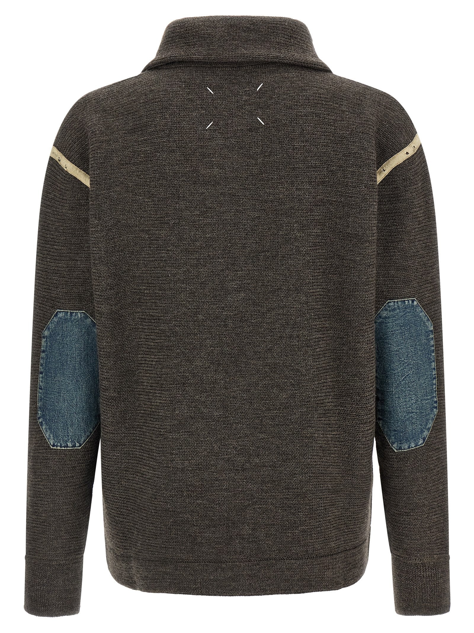 Maison Margiela 'Elbow Patch Quarter-Zip ' Reversible Sweater