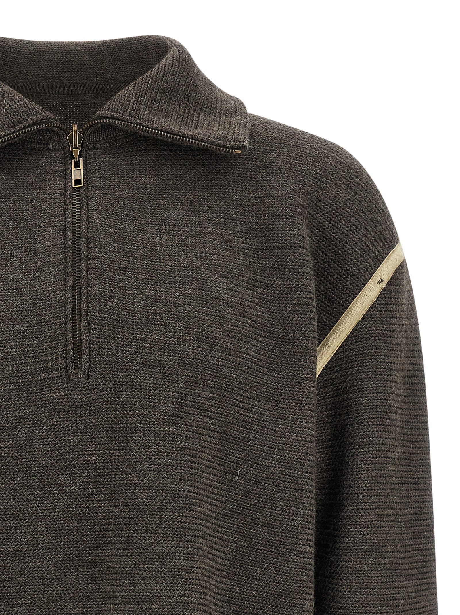 Maison Margiela 'Elbow Patch Quarter-Zip ' Reversible Sweater