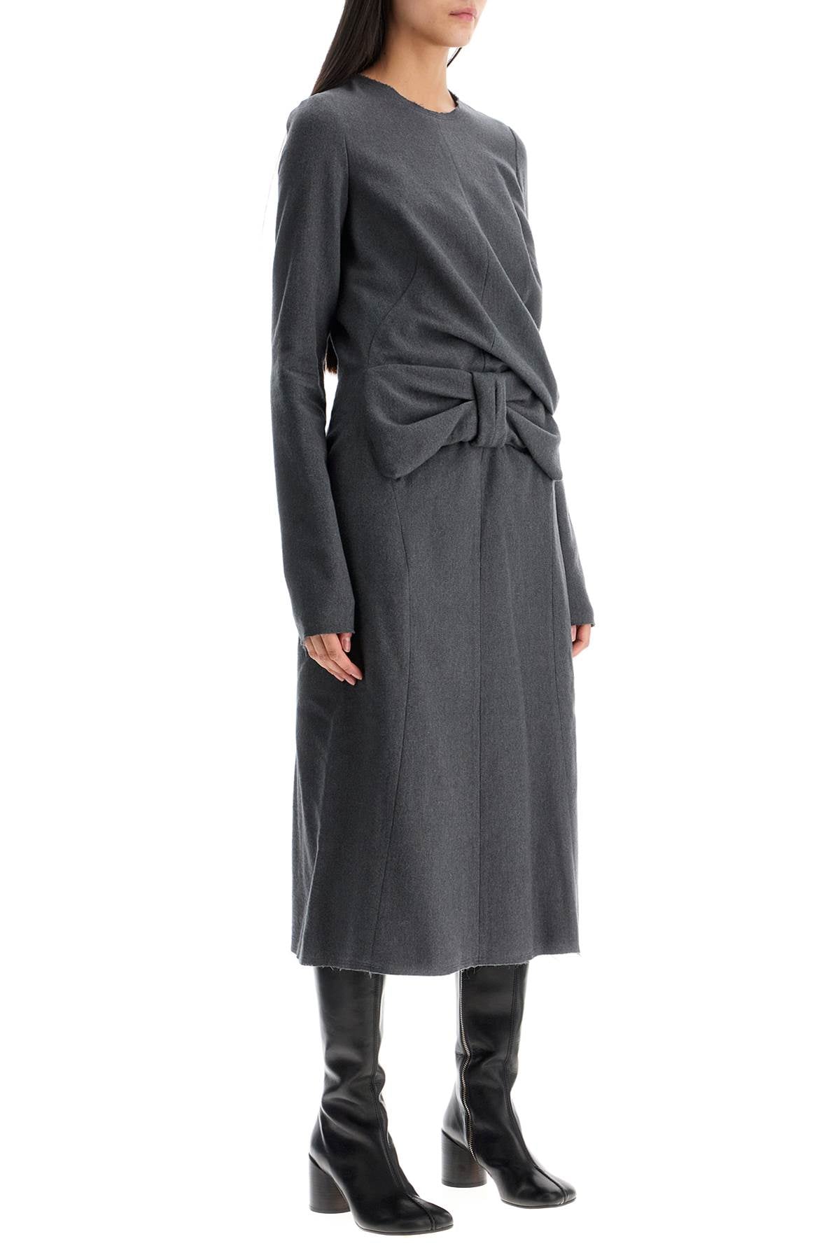 Maison Margiela Midi Dress With Oversized Bow Detail