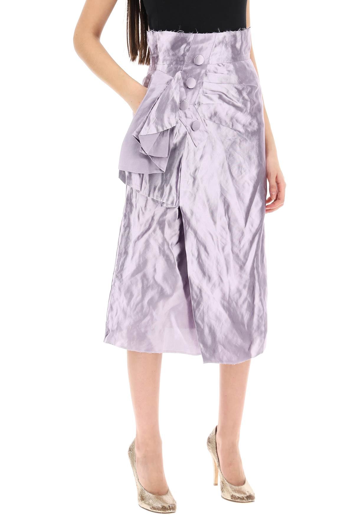 Maison Margiela 'Metallic Satin Midi Wrap Skirt With