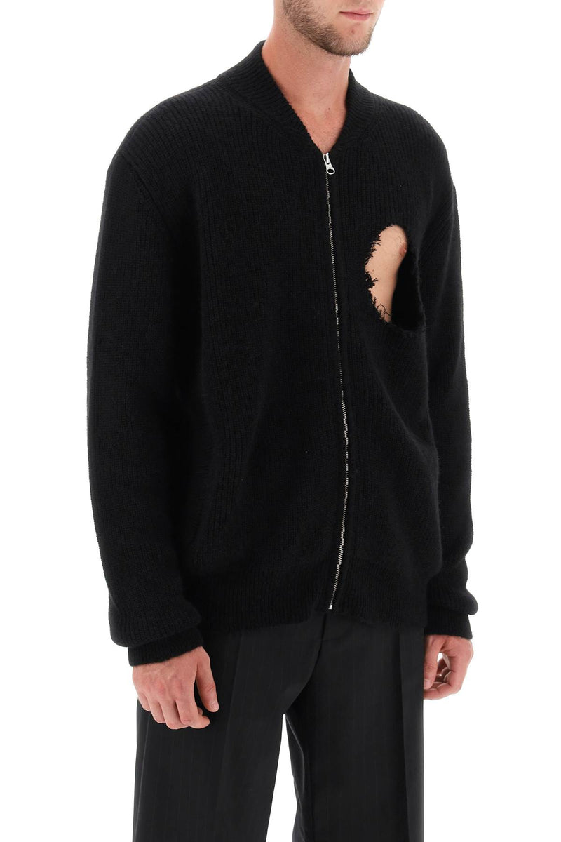 Maison Margiela Destroyed Cardigan Black