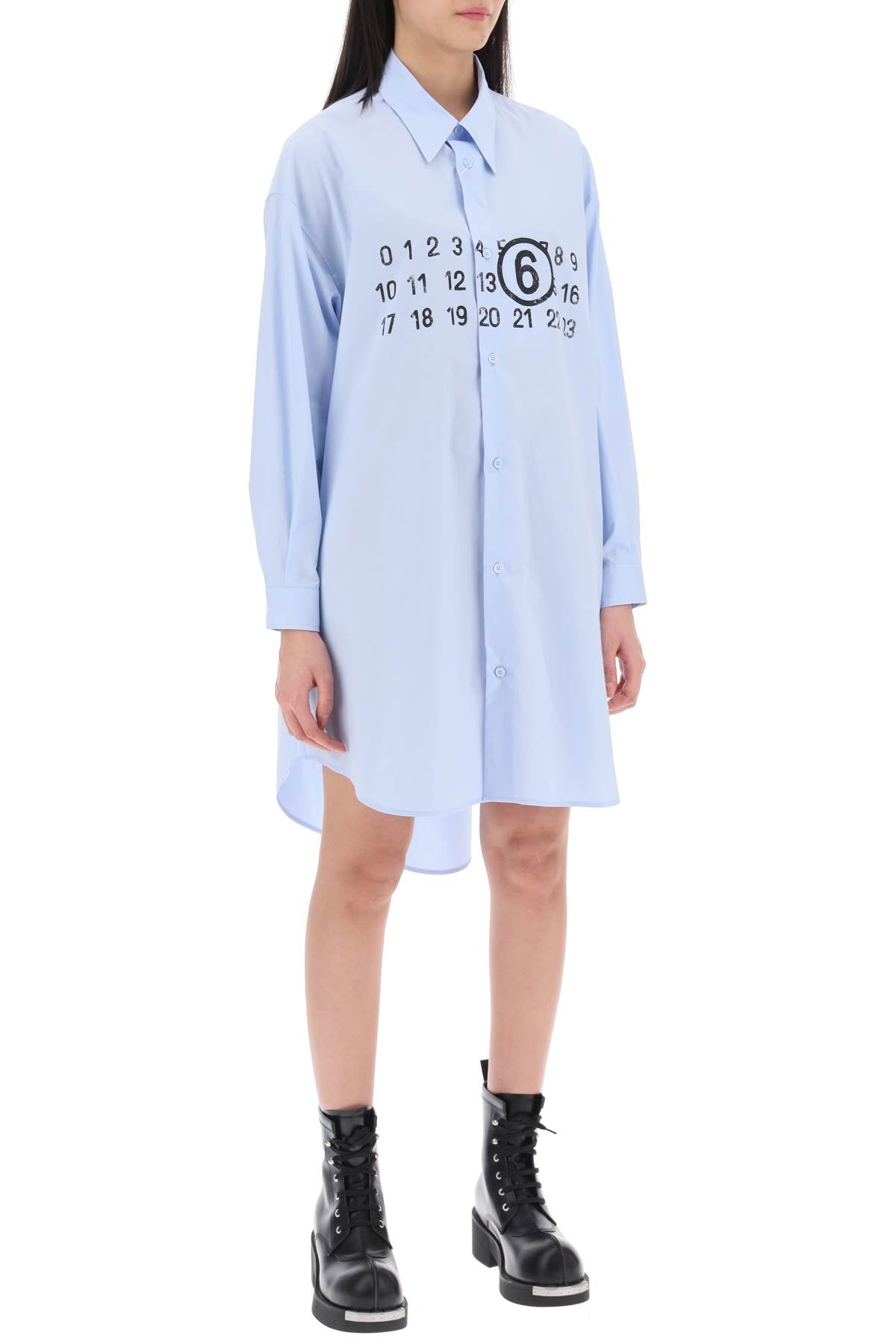 Mm6 Maison Margiela Shirt Dress With Numeric Logo