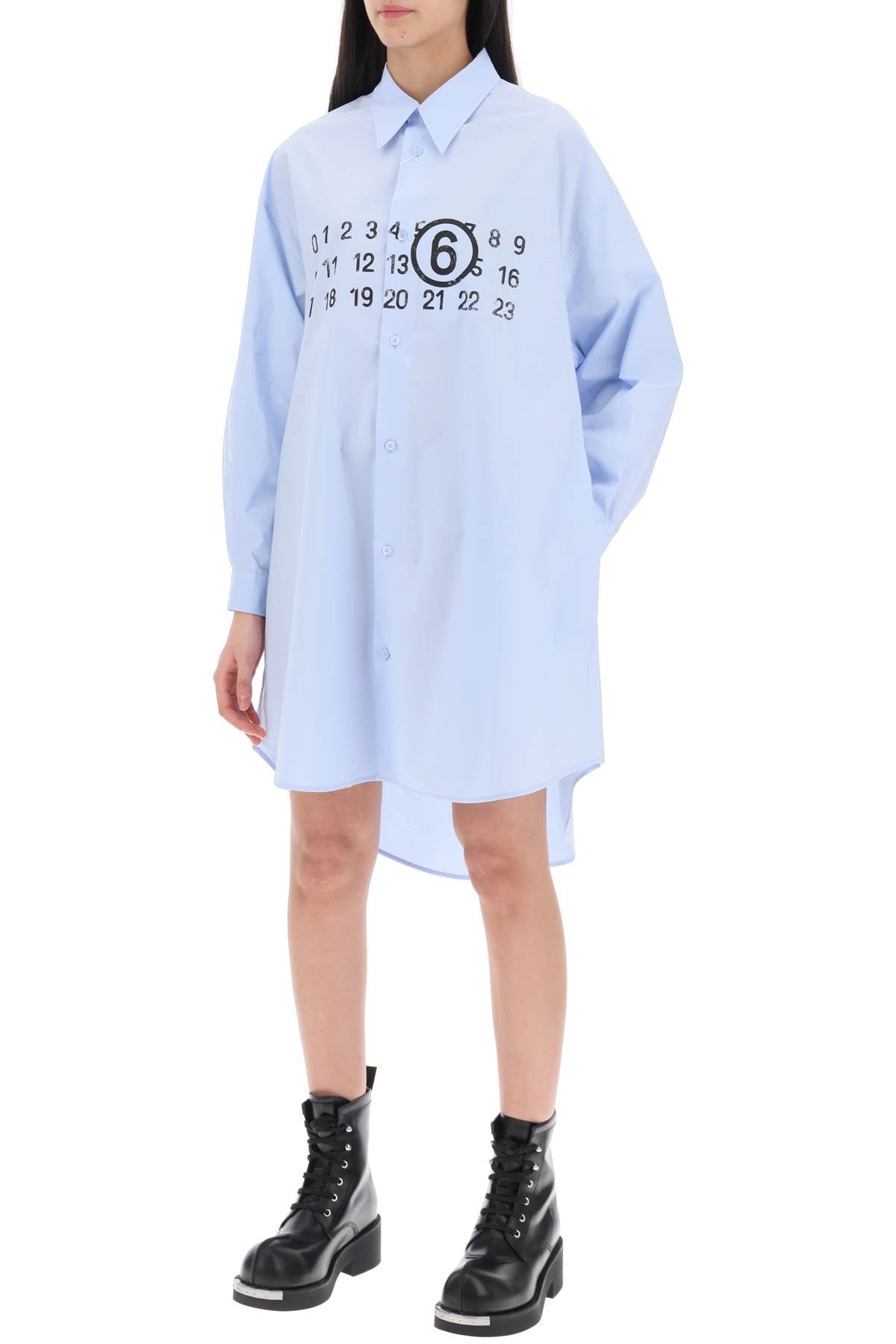 Mm6 Maison Margiela Shirt Dress With Numeric Logo