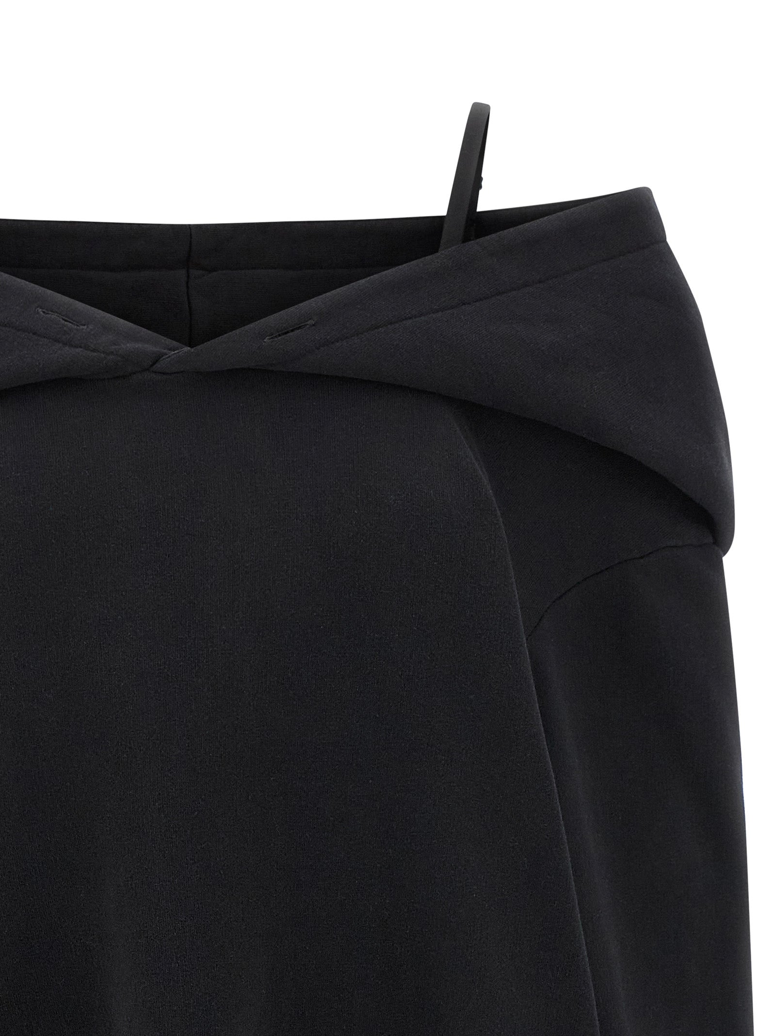 Mm6 Maison Margiela Off-Shoulder Hooded Dress