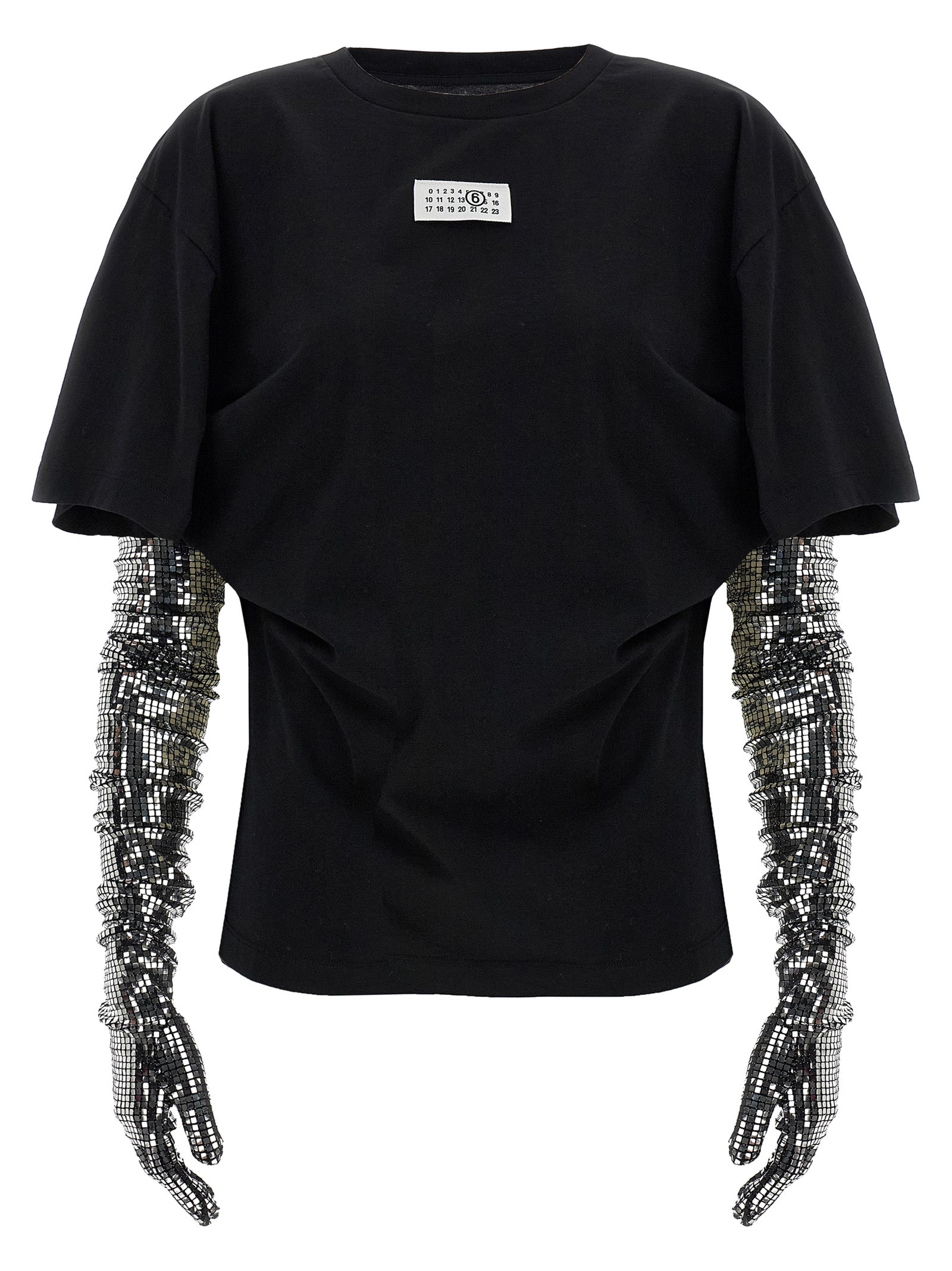 Mm6 Maison Margiela Sequin Gloves T-Shirt