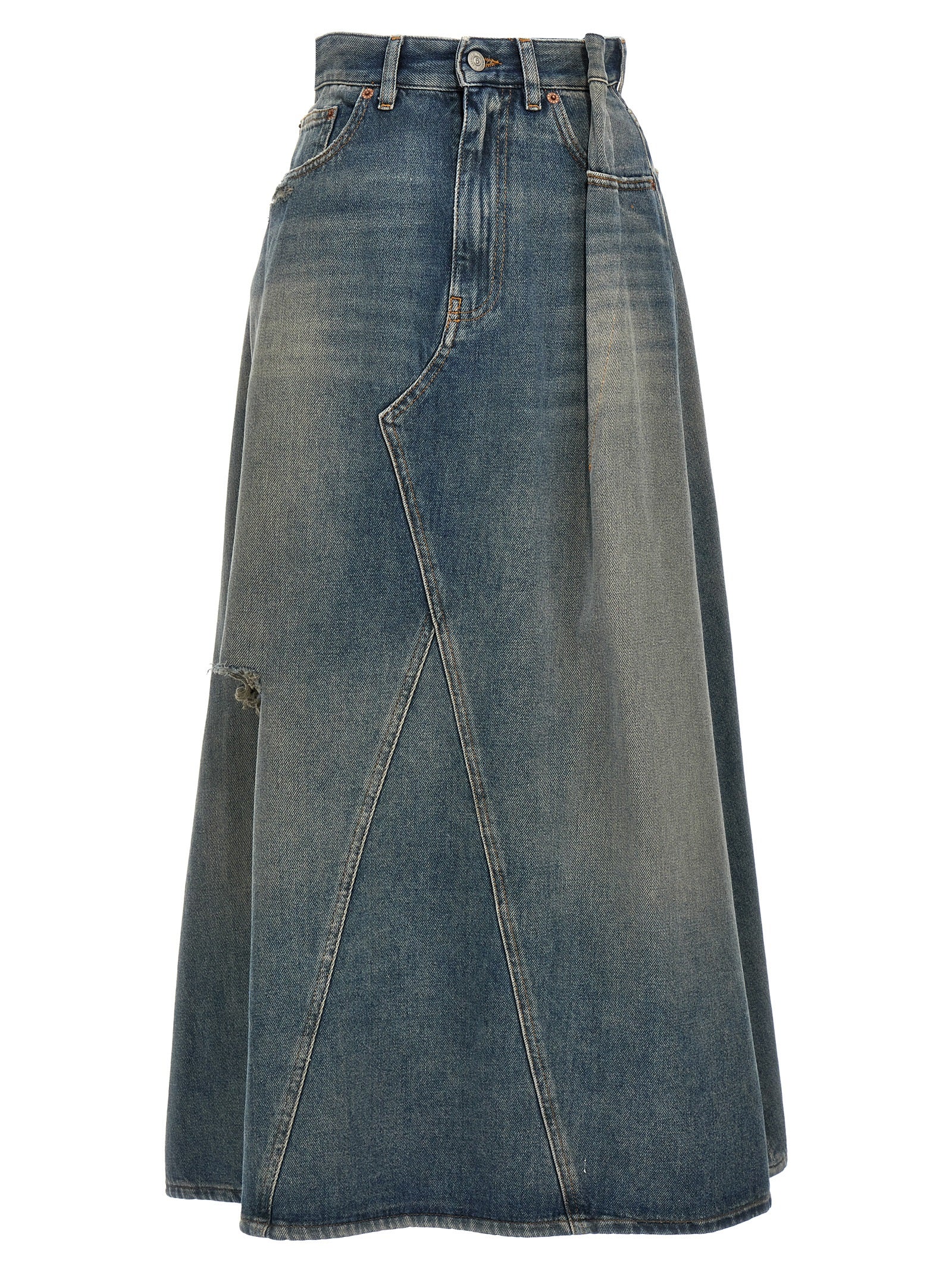 Mm6 Maison Margiela Delavé Denim Skirt