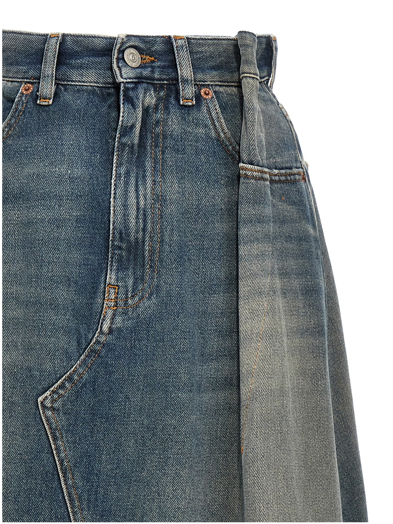 Mm6 Maison Margiela Delavé Denim Skirt