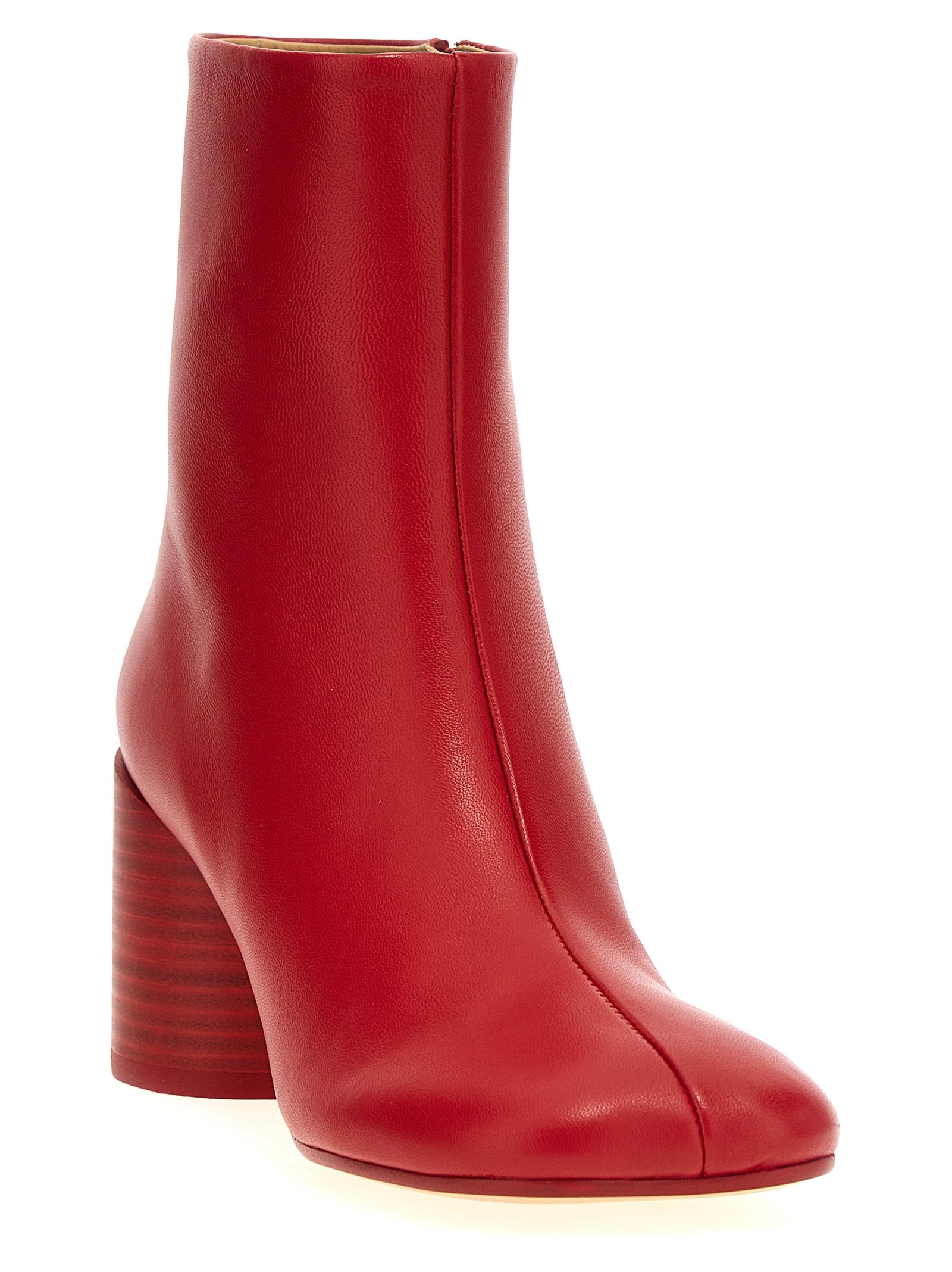 Mm6 Maison Margiela Stitch-Out Leather Ankle Boots