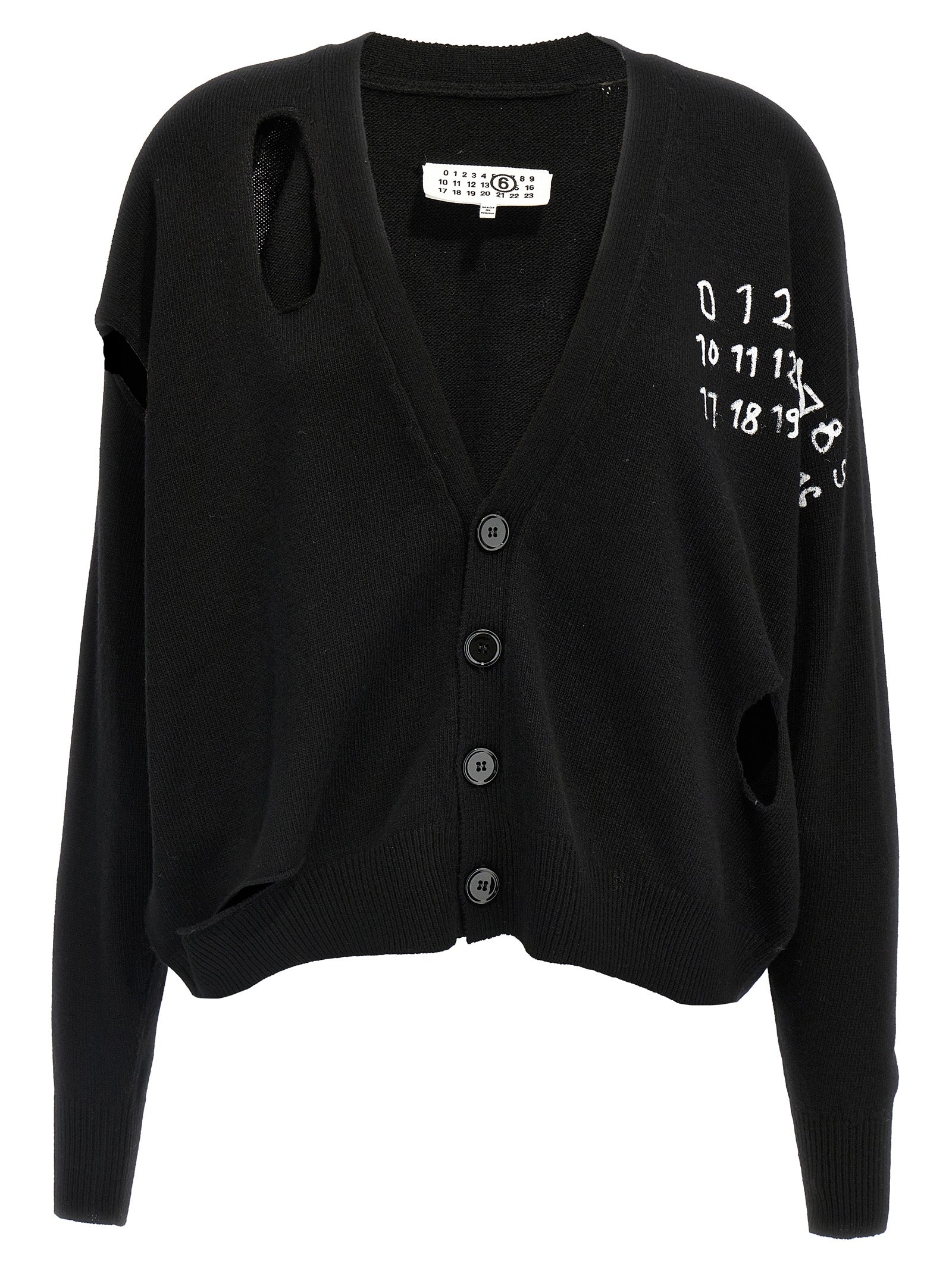 Mm6 Maison Margiela Logo Print Cardigan