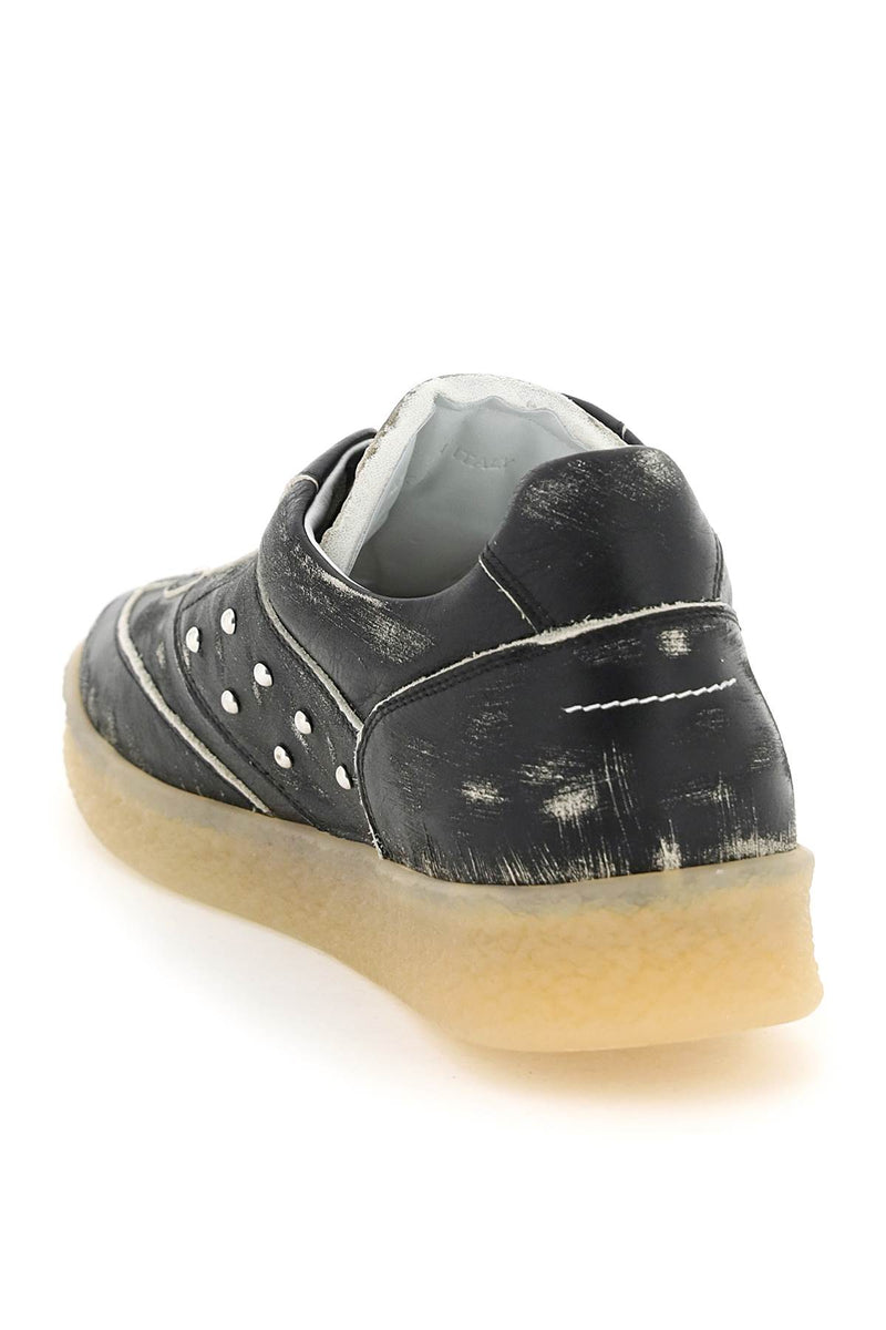 Maison Margiela Leather Low-Top Sneakers Black