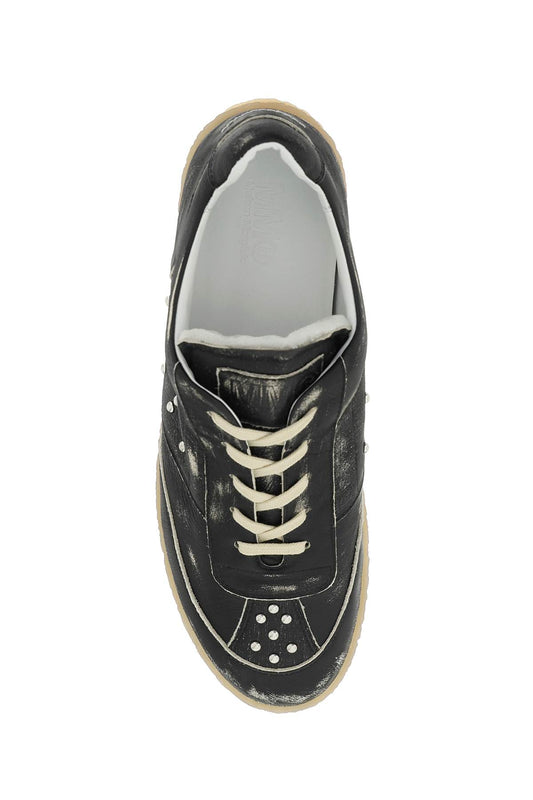 Maison Margiela Leather Low-Top Sneakers Black