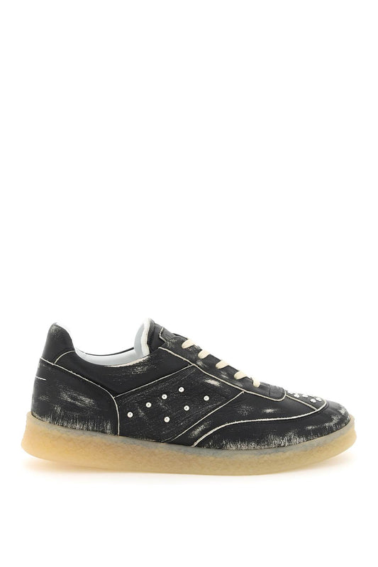 Maison Margiela Leather Low-Top Sneakers Black